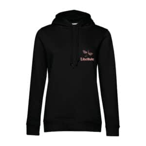 SWEAT A CAPUCHE (femme) – Association équestre Libellule - Noir - BCW34B