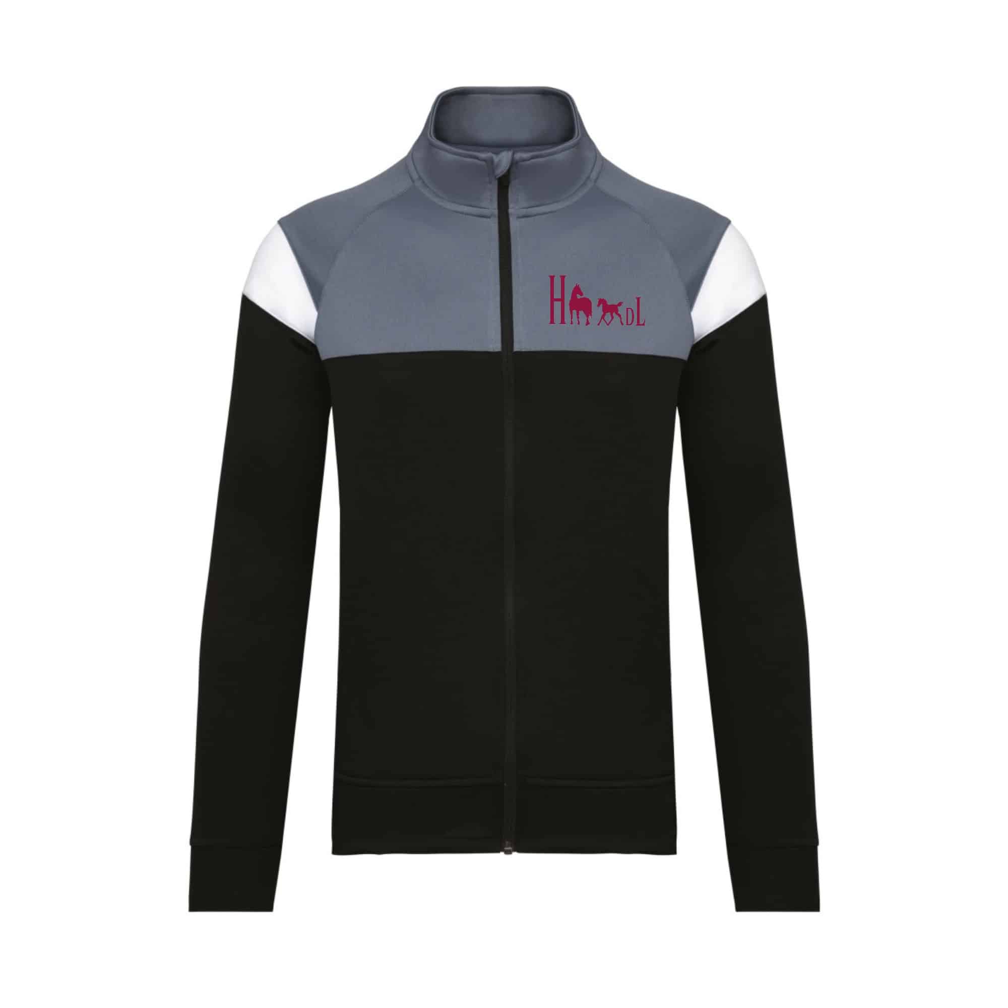 Veste de survêtement zippée (unisexe) - Haras du lion - Noir - PA390