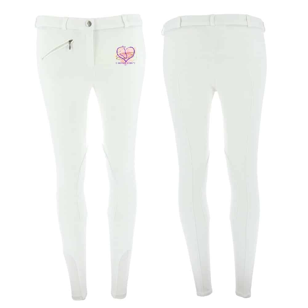Pantalon d'équitation RIDING WORLD (femme) - Association O’GRANDS COEURS - Blanc - 989071 – Image 2