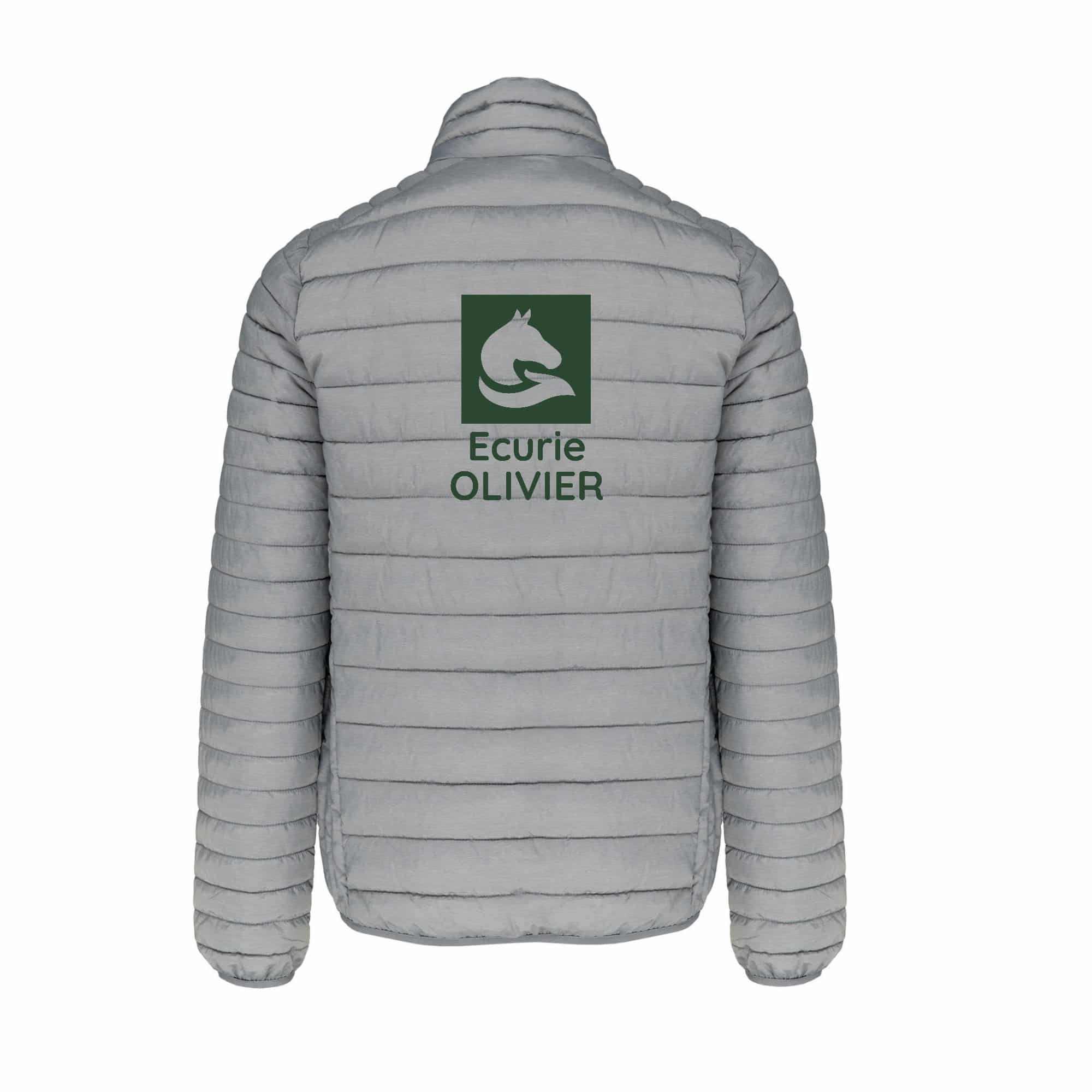 DOUDOUNE AVEC MANCHES (homme) - Ecurie Olivier – Gris chiné - K6120 – Image 3