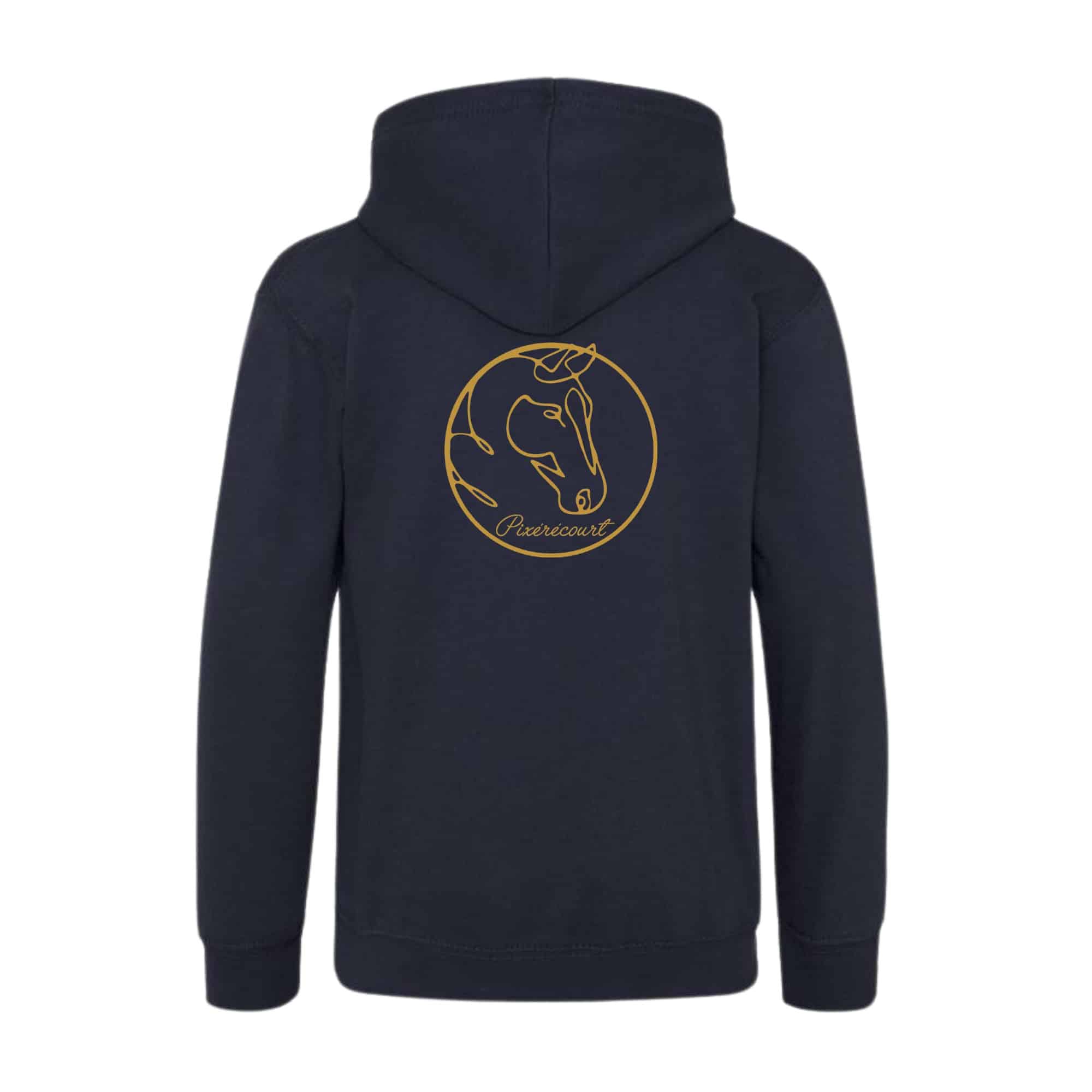 SWEAT A CAPUCHE (enfant) - Association des cavaliers de Pixérécourt - Navy - K477 – Image 2