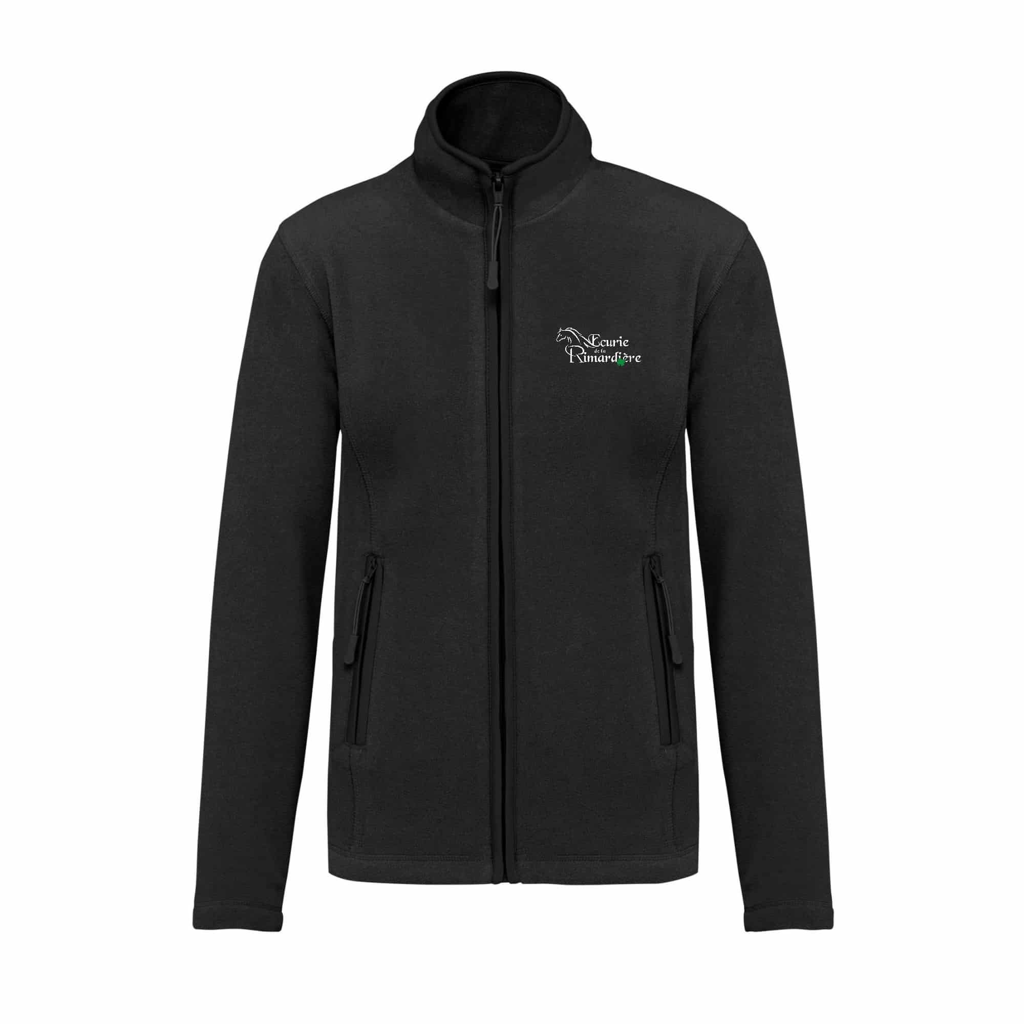 Veste micropolaire zippée (femme) – Écurie de la Rimardière – Noir – K907