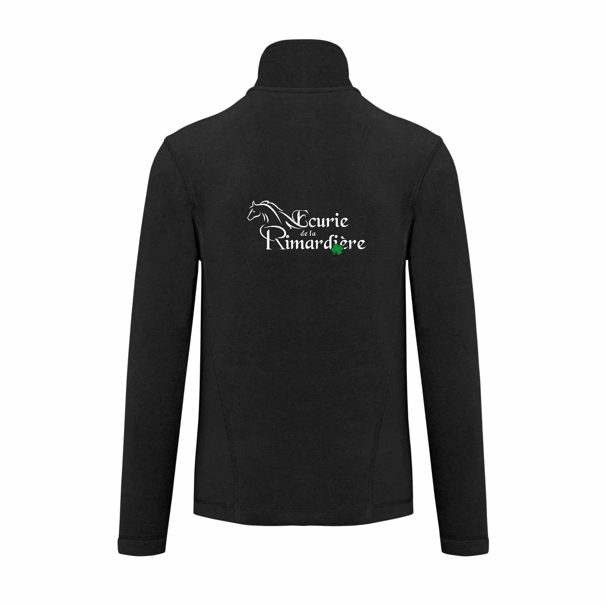 Veste micropolaire zippée (femme) – Écurie de la Rimardière – Noir – K907 – Image 3