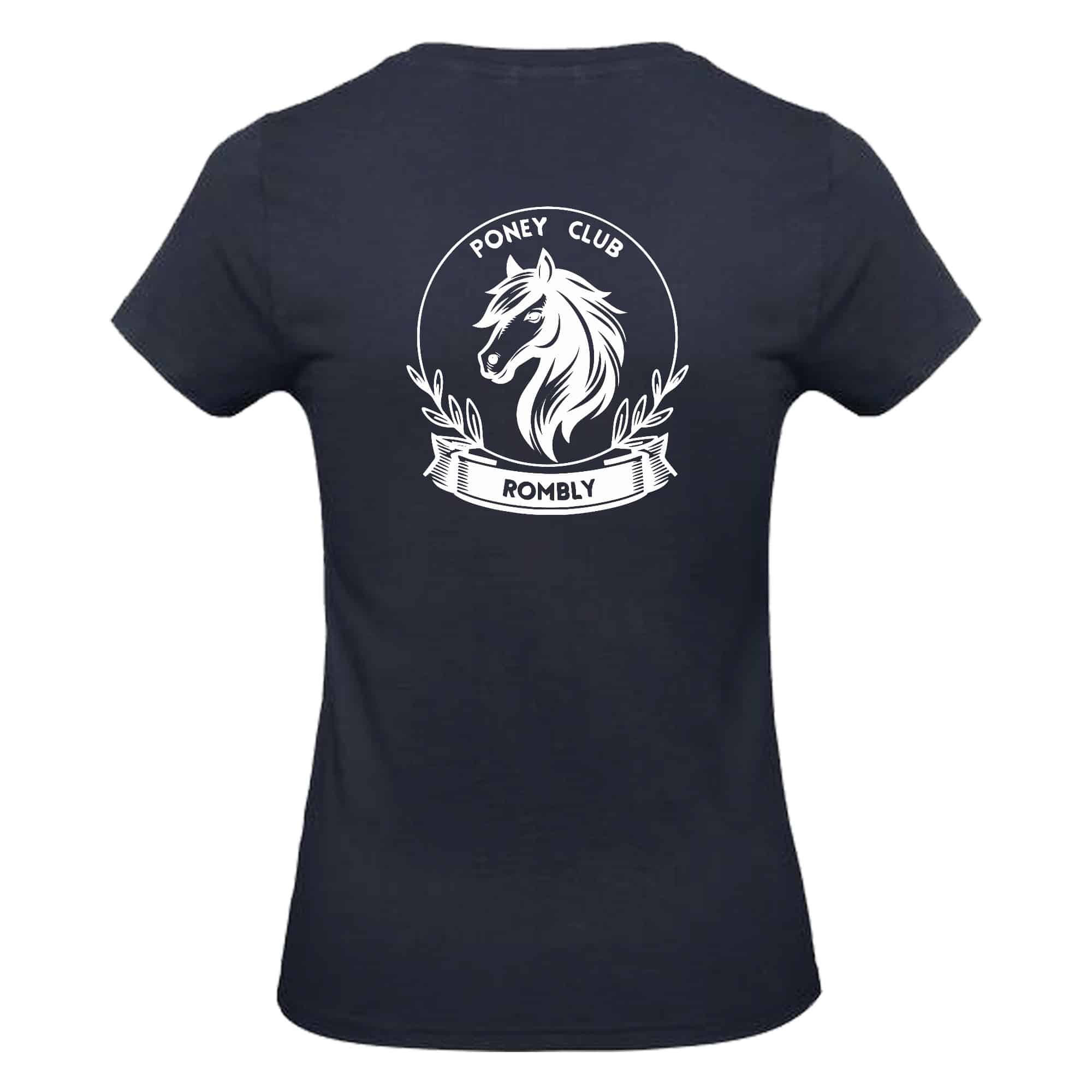 T-SHIRT (femme) - Poney club de Rombly - Navy - BC04T – Image 3