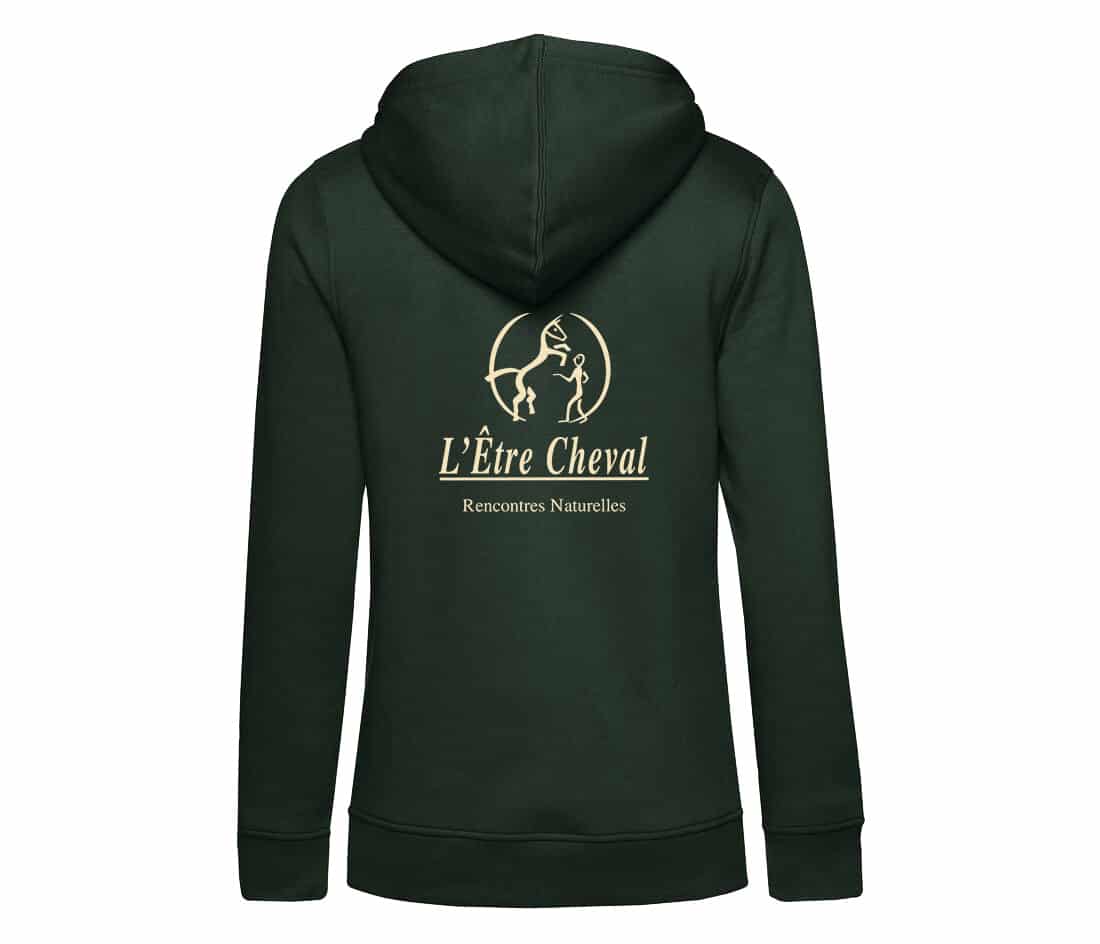SWEAT A CAPUCHE (femme) – L' Être Cheval - Vert foret - BCW34B – Image 3