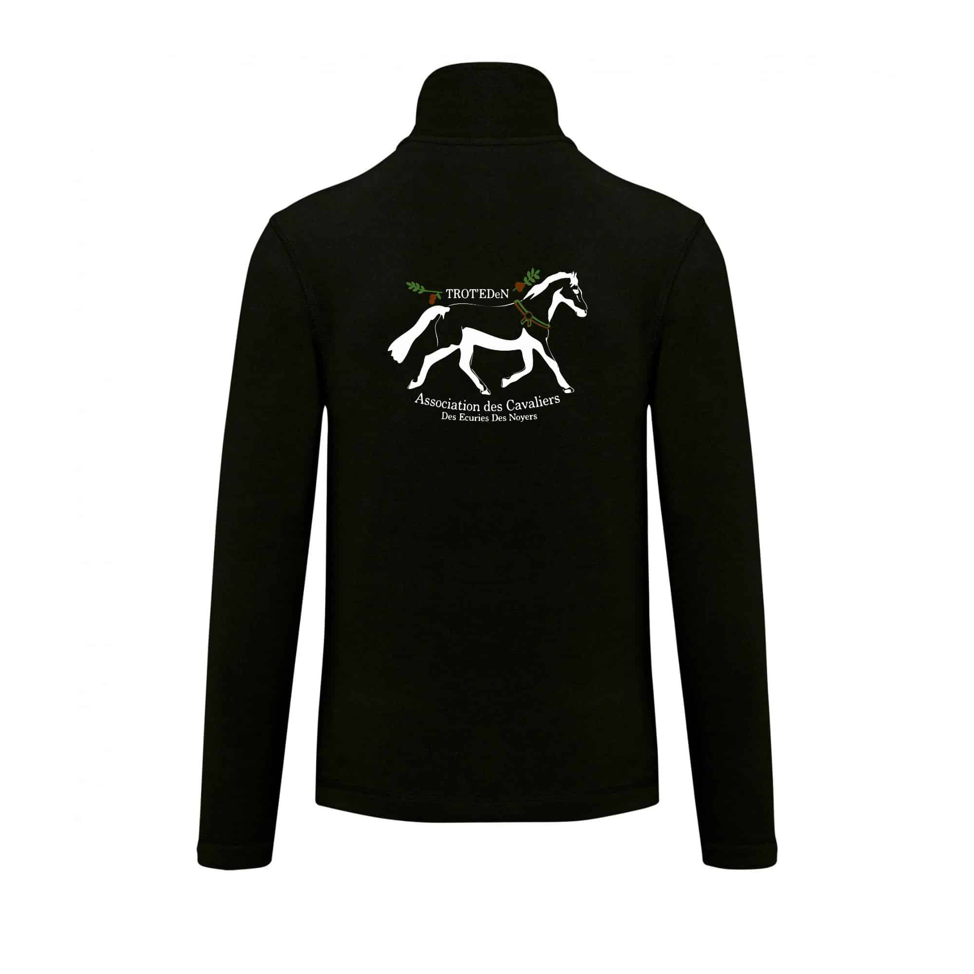 Veste micropolaire zippée (enfant) – associtation TROT'EDeN - Noir – K920 – Image 3