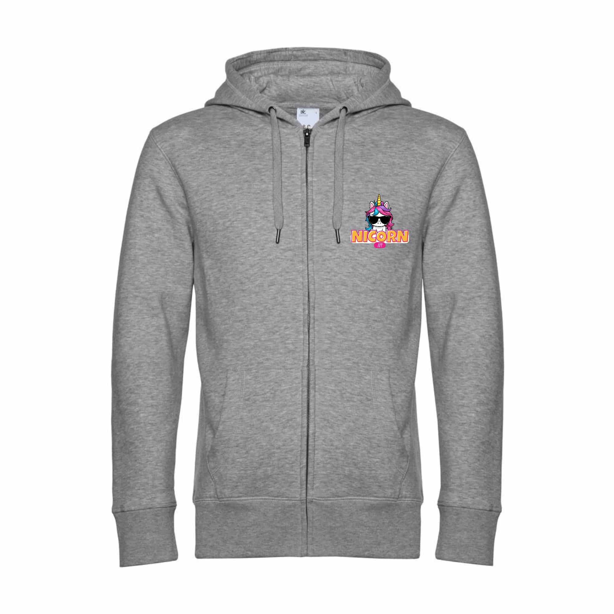 SWEAT ZIPPÉ (femme) - Nicorn App - Gris chiné - BCW03Q