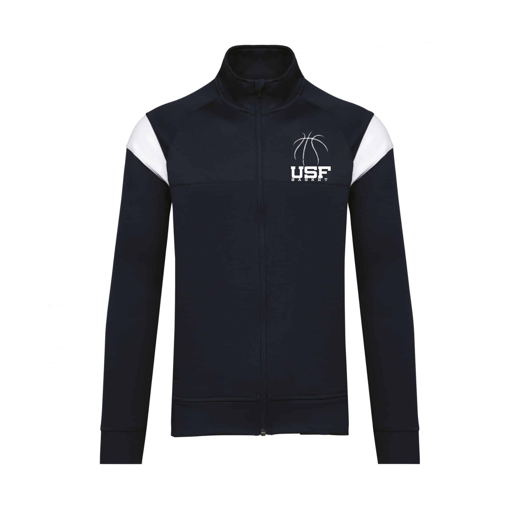 Veste de survêtement zippée (enfant) - USF BASKET - Navy - PA391