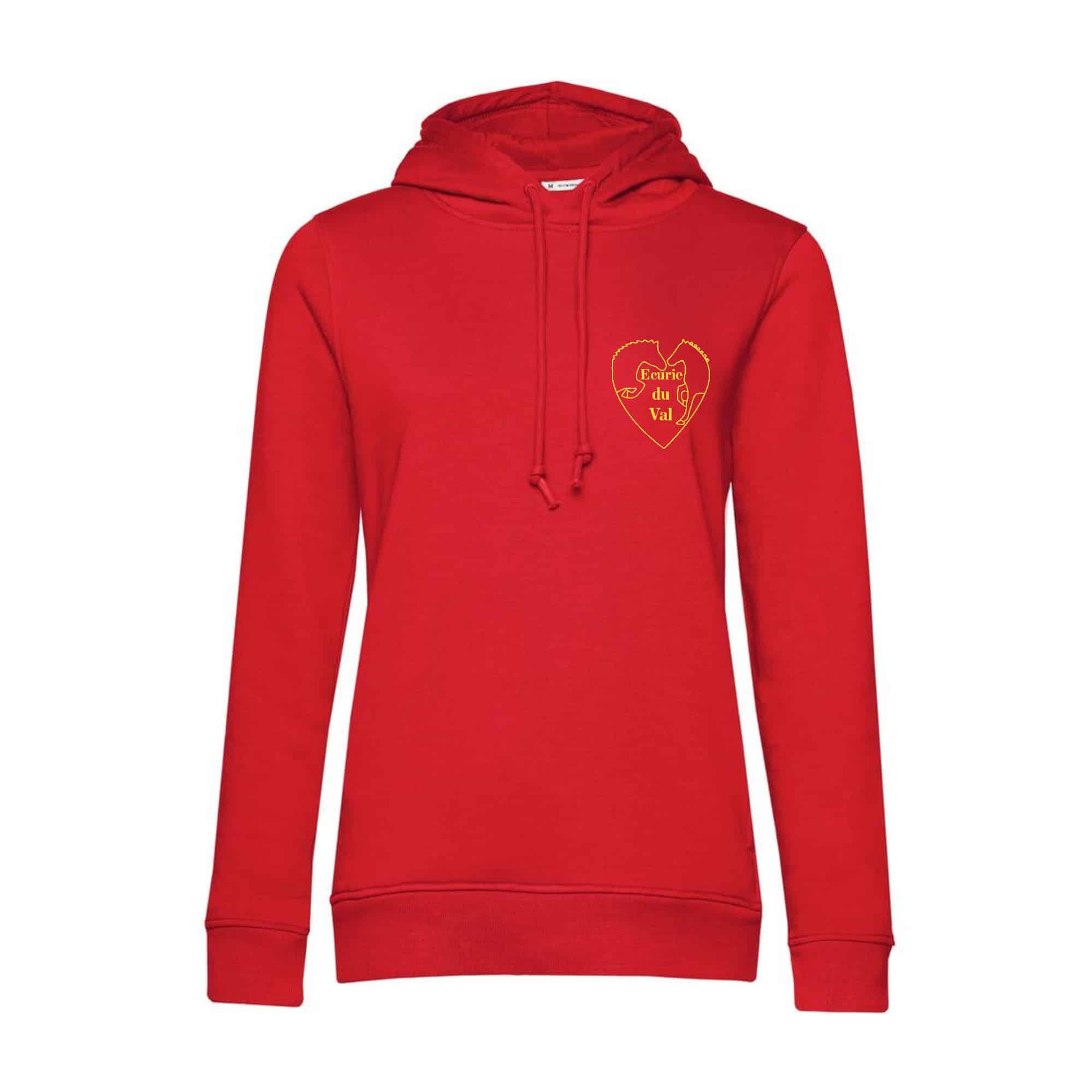 SWEAT A CAPUCHE (femme) – ECURIE DU VAL (76) - Rouge - BCW34B