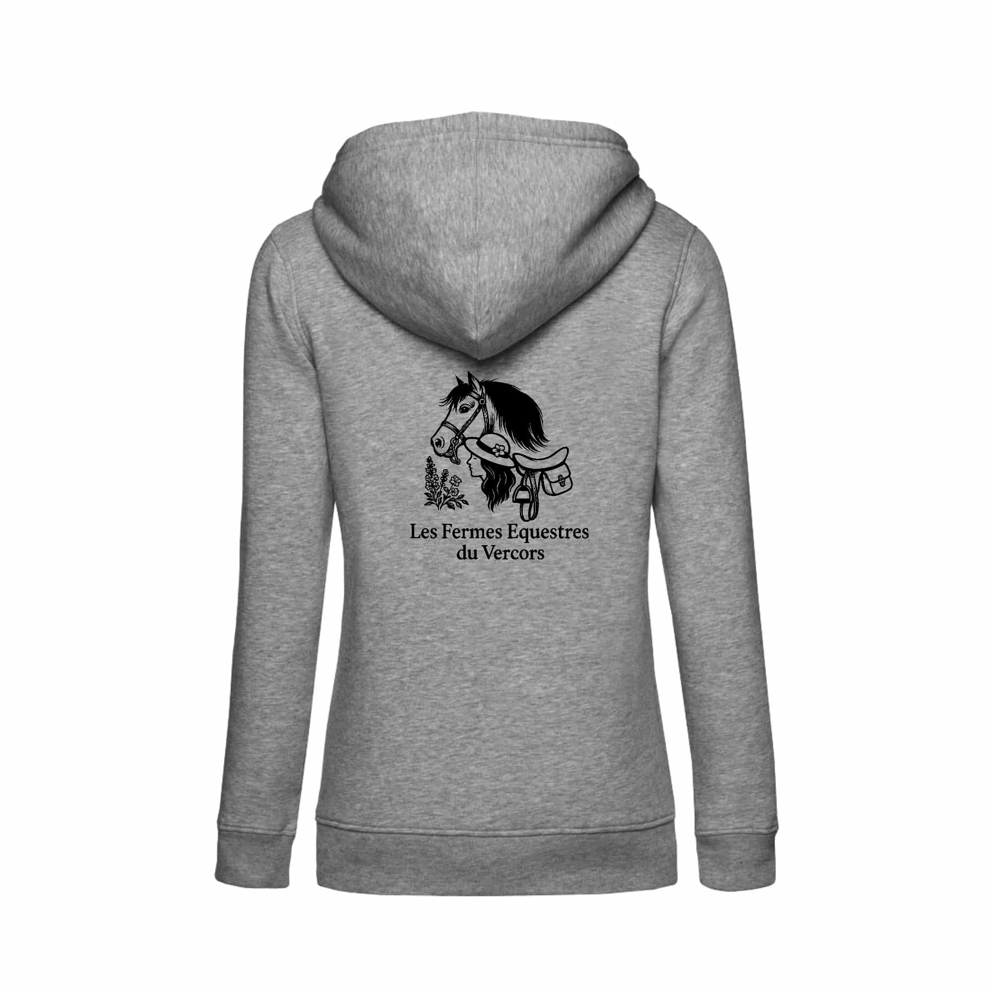 SWEAT ZIPPÉ (femme) - Les Fermes Equestres du Vercors - BCW03Q – Image 5