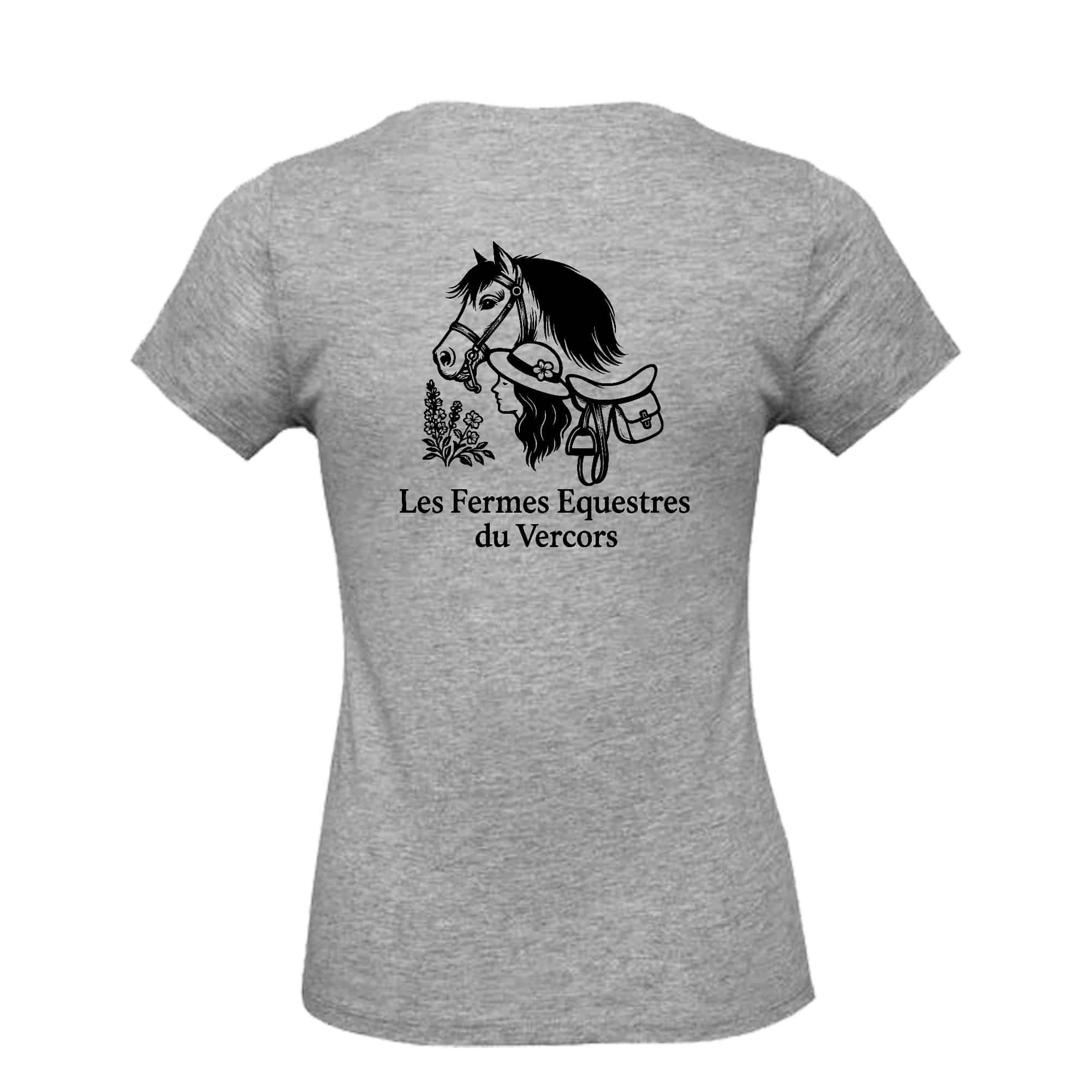 T-SHIRT (femme) - Les Fermes Equestres du Vercors - BC04T – Image 3