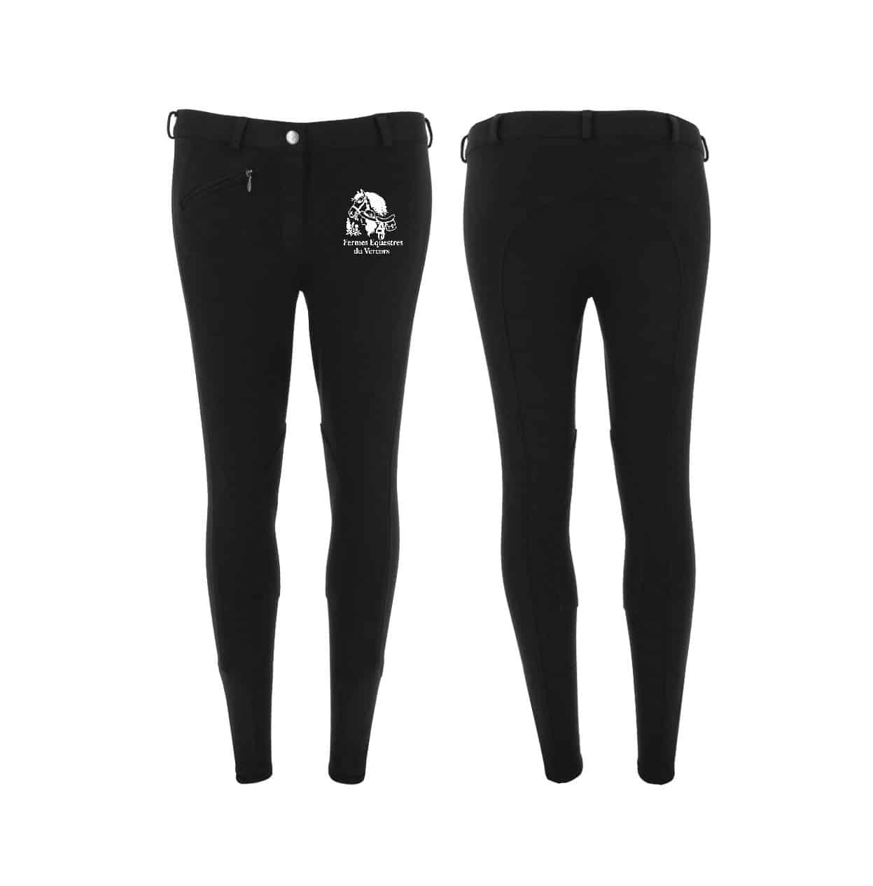 Pantalon d'équitation RIDING WORLD (enfant) - Les Fermes Equestres du Vercors - Noir - 989070