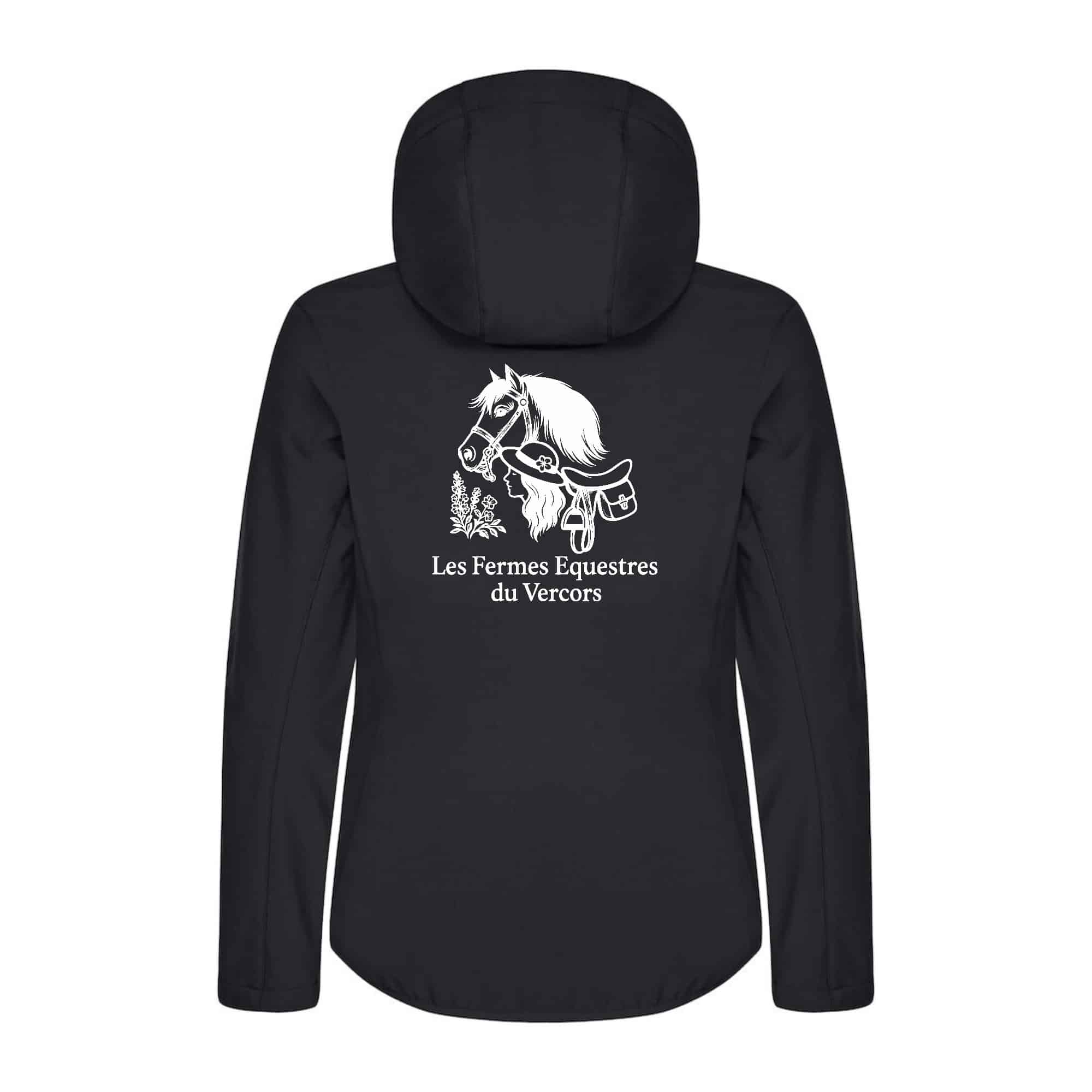 SOFTSHELL "Classic" (femme) - Les Fermes Equestres du Vercors - Noir - 0200917 – Image 3