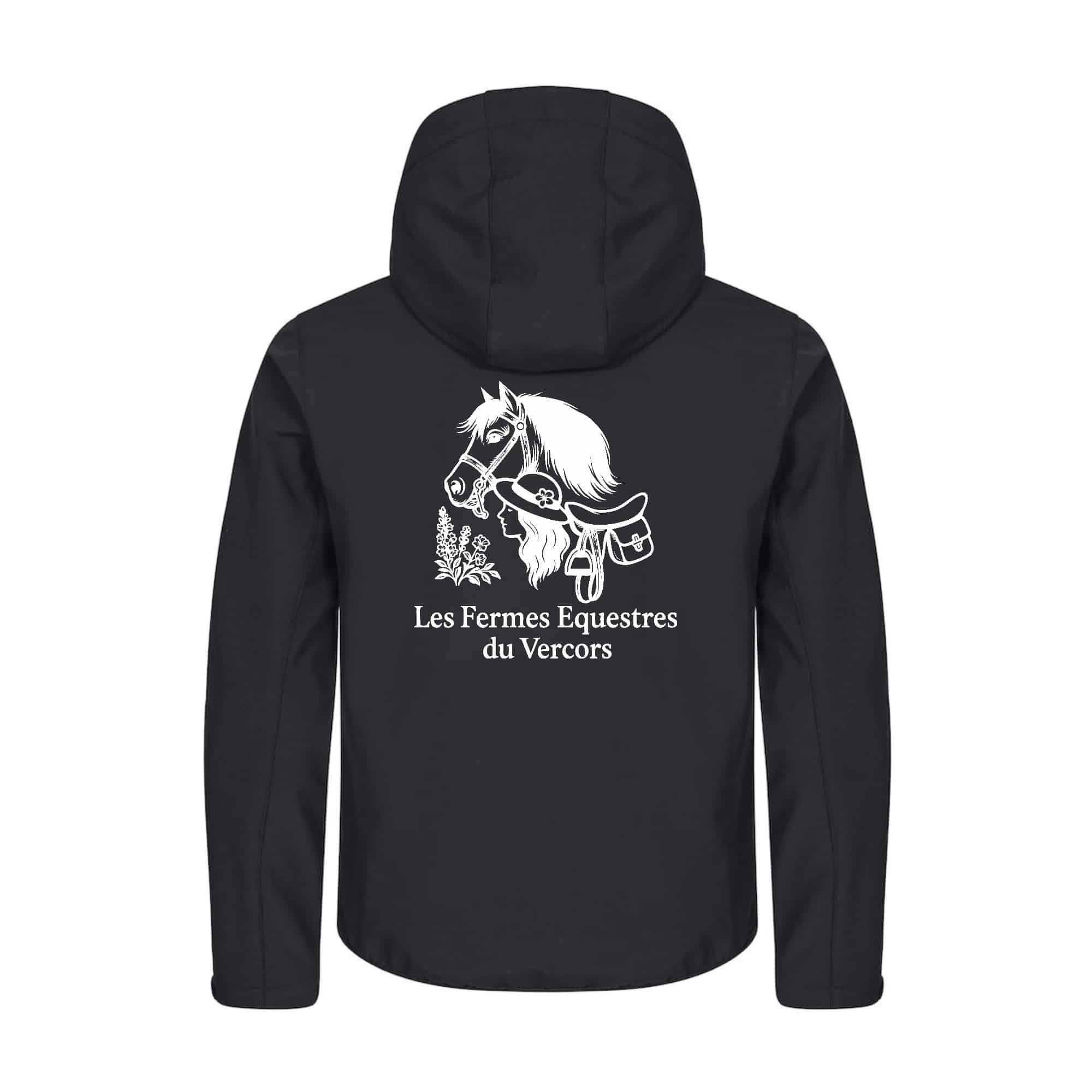 SOFTSHELL "Classic" (homme) - Les Fermes Equestres du Vercors - Noir - 0200912 – Image 3