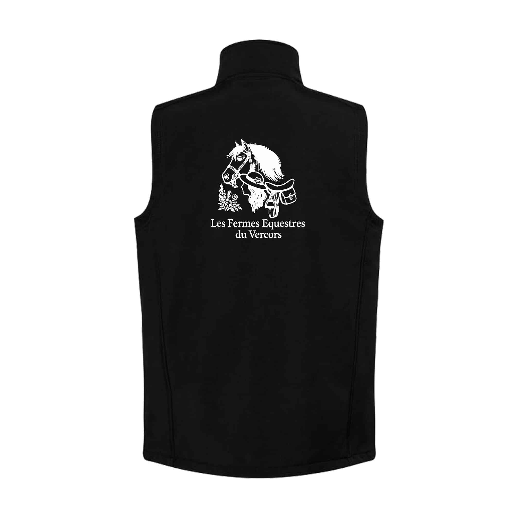 SOFTSHELL SANS MANCHE (homme) – Les Fermes Equestres du Vercors - Noir - RS232 – Image 3