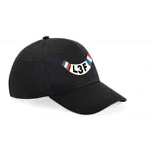 Casquette 6 panneaux - L3F - Noir - BF018
