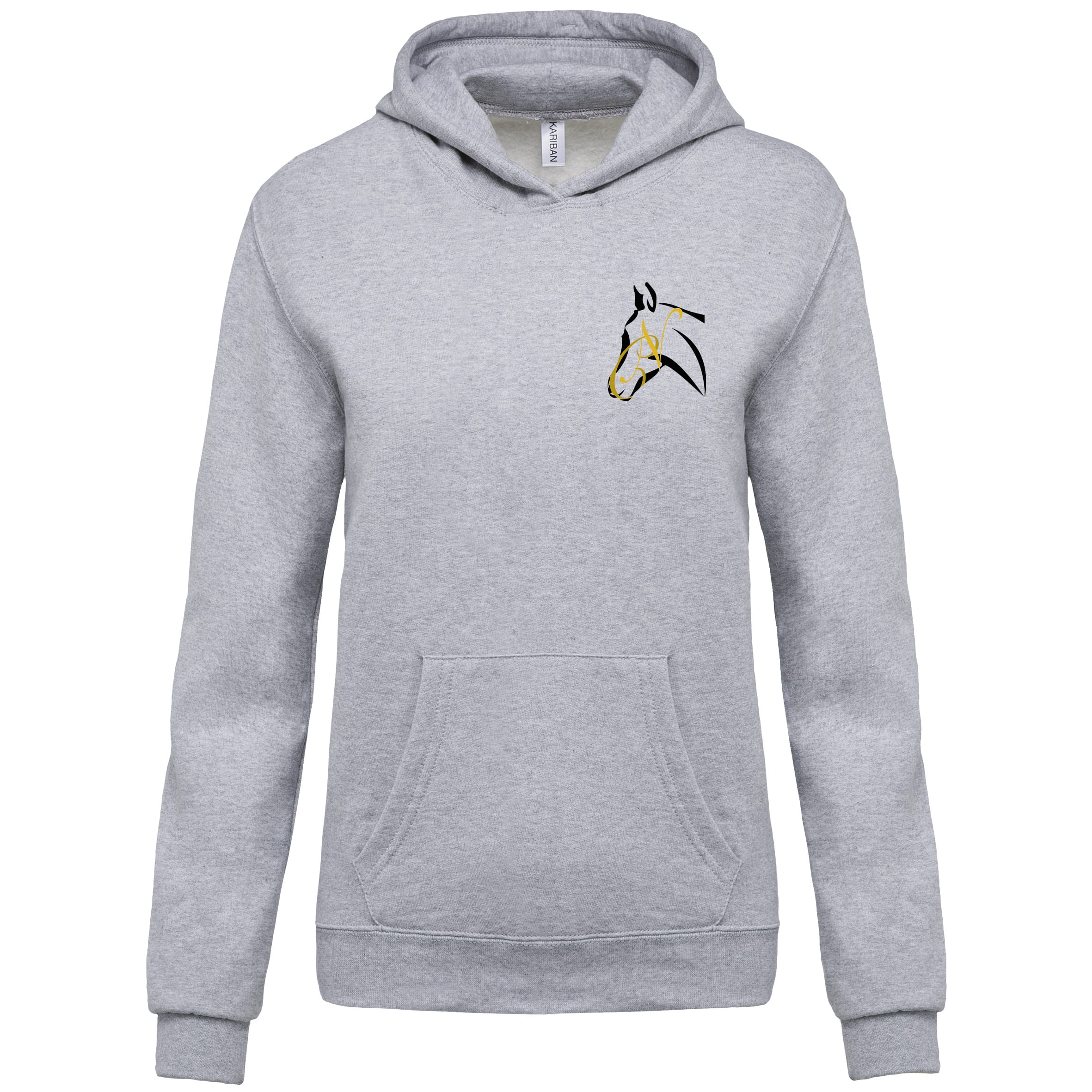 SWEAT A CAPUCHE (homme) - ACN Ecurie - Gris chiné - K476