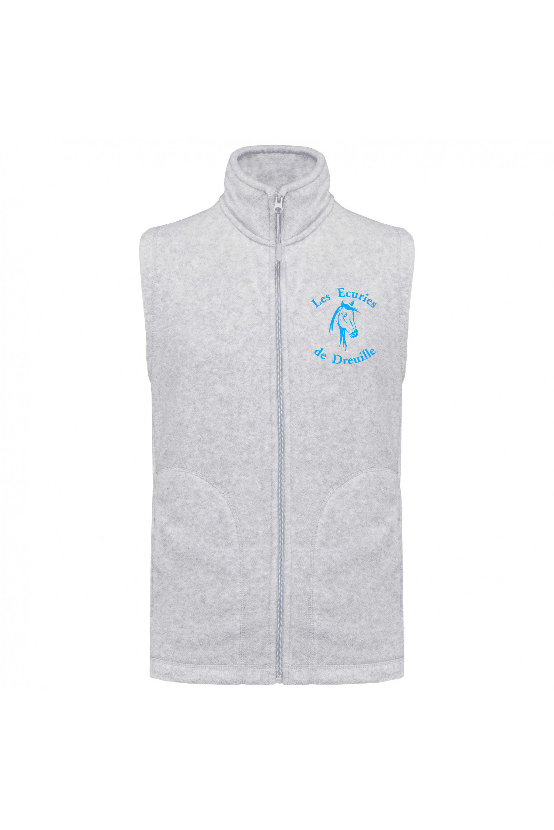 Veste micropolaire zippée sans manches (femme) – Les écuries de Dreuille - Gris chiné - K906