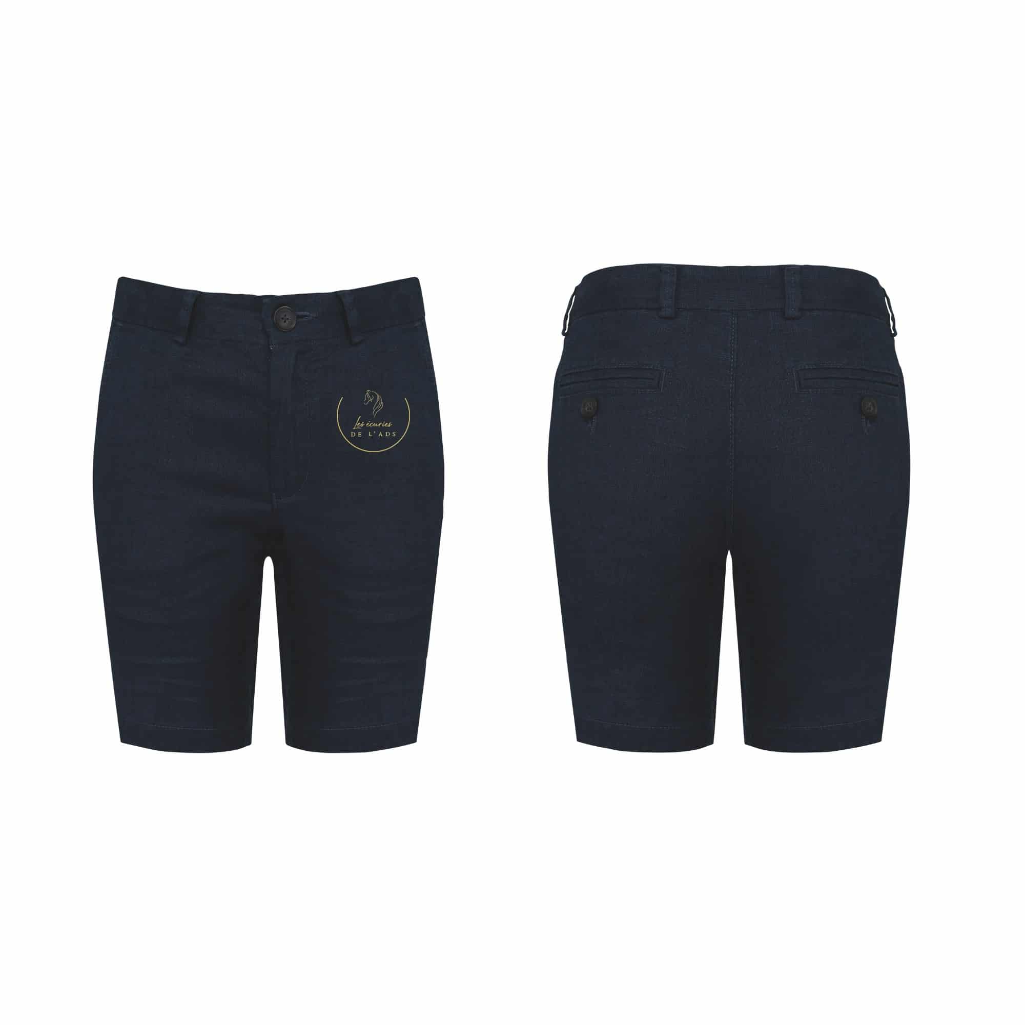 Bermuda chino premium (femme) - Les écuries de l'ADS - Navy - NS739