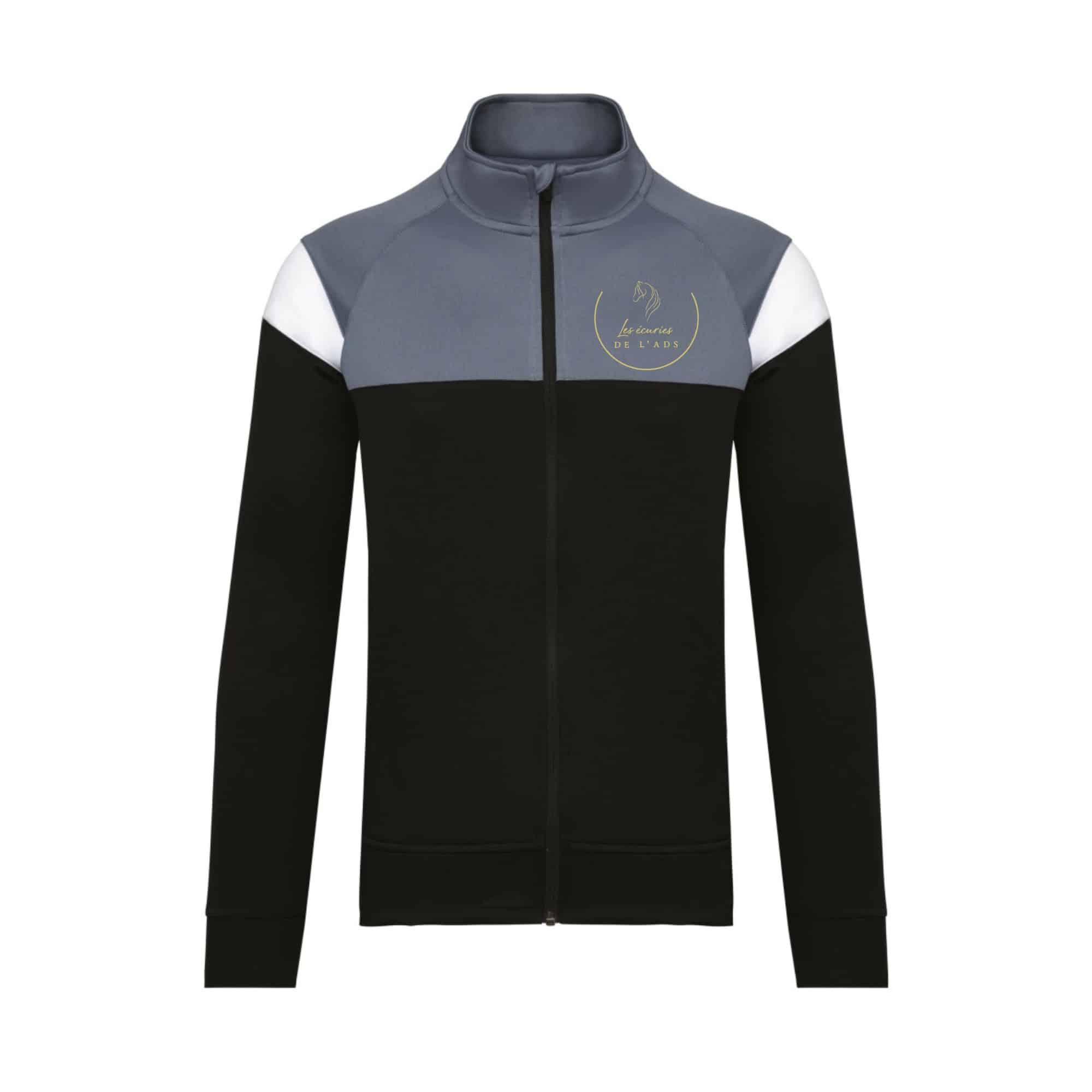Veste de survêtement zippée (unisexe) - Les écuries de l'ADS - Noir - PA390