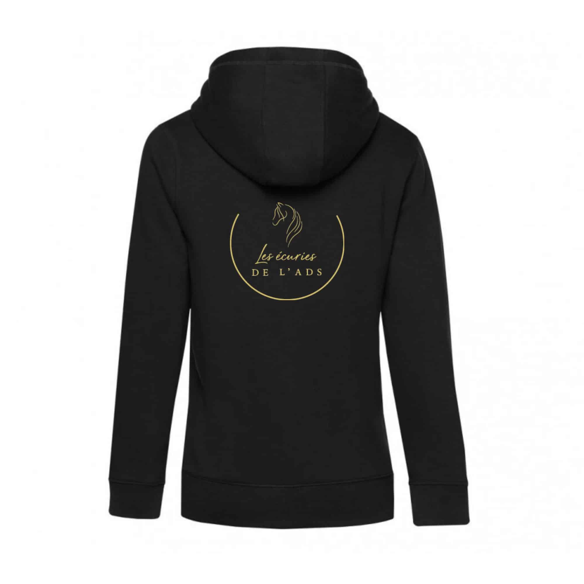SWEAT ZIPPÉ (femme) - Les écuries de l'ADS - Noir - BCW03Q – Image 3