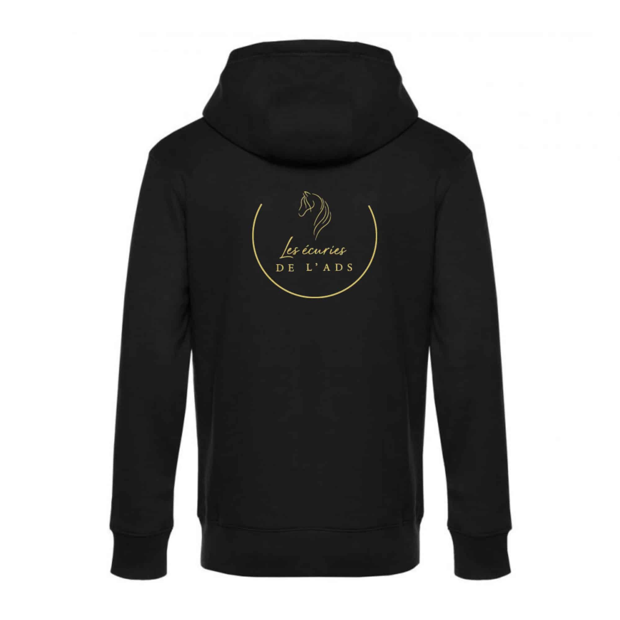 SWEAT ZIPPÉ (Homme) - Les écuries de l'ADS - Noir - BCU03K – Image 3