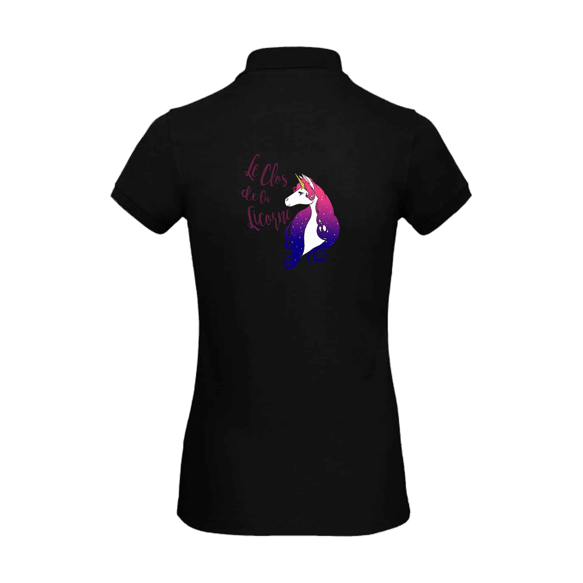 POLO (femme) - Cabal'Arte, Le clos de la licorne - Noir - BCI1F – Image 3