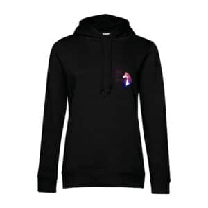SWEAT A CAPUCHE (femme) – Cabal'Arte, Le clos de la licorne - Noir - BCW34B