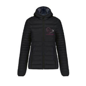 DOUDOUNE AVEC MANCHES ET CAPUCHE (femme) - Ecurie Carole Jégou - Noir - K6111