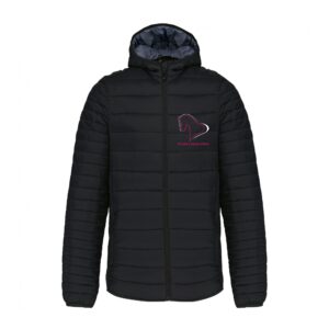 DOUDOUNE AVEC MANCHES ET CAPUCHE (homme) - Ecurie Carole Jégou - Noir - K6110