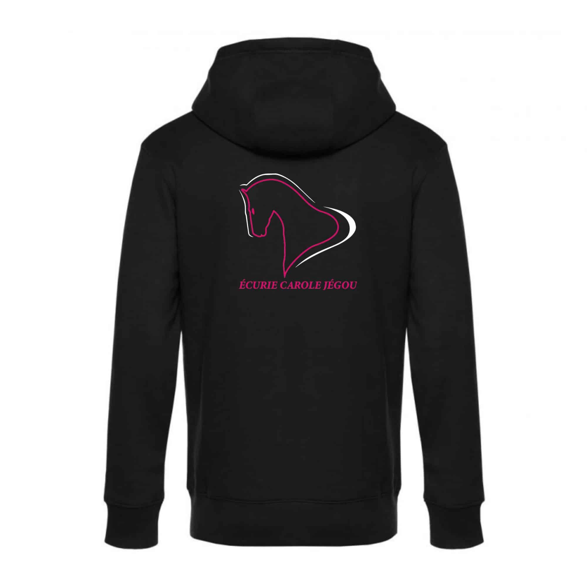 SWEAT ZIPPÉ (enfant) - Ecurie Carole Jégou - Noir - K455 – Image 3
