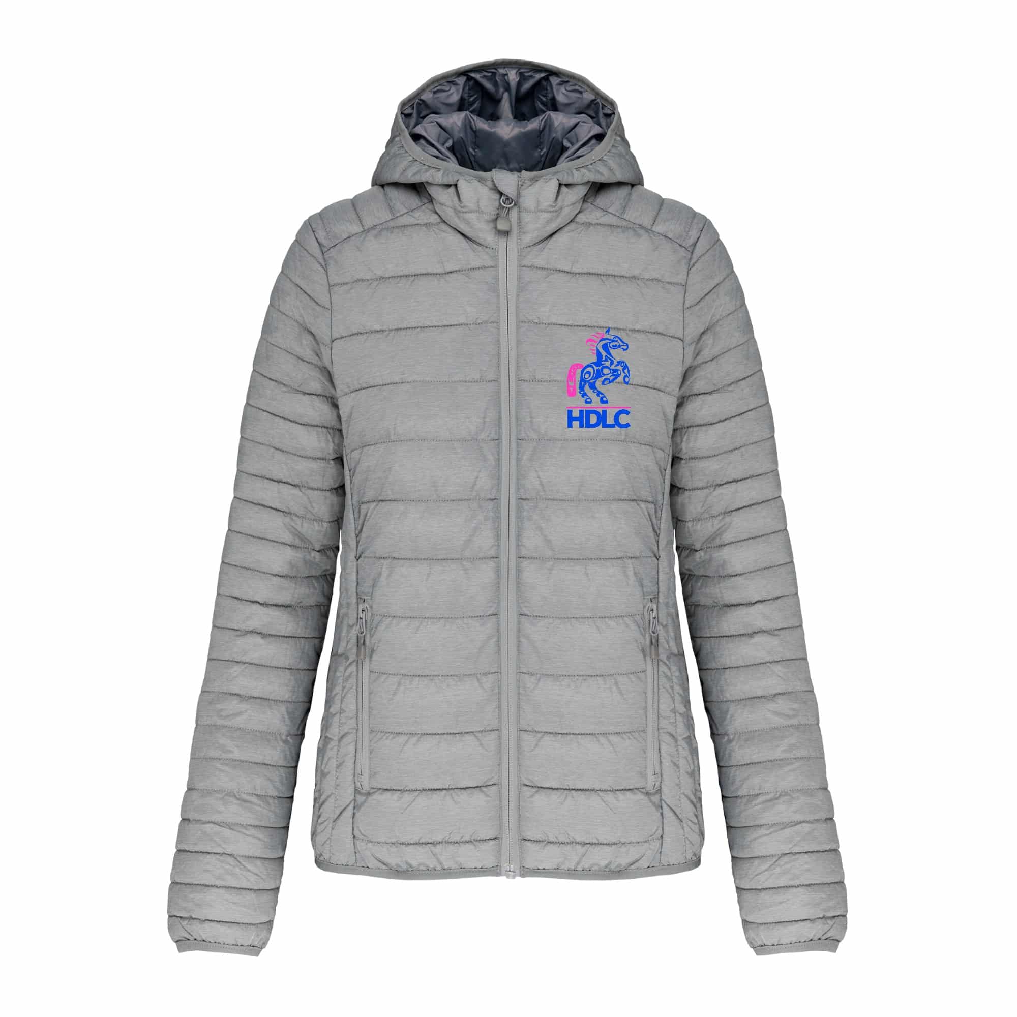 DOUDOUNE AVEC MANCHES ET CAPUCHE (femme) - HARAS DE LA CASSAUDRY - Gris chiné - K6111