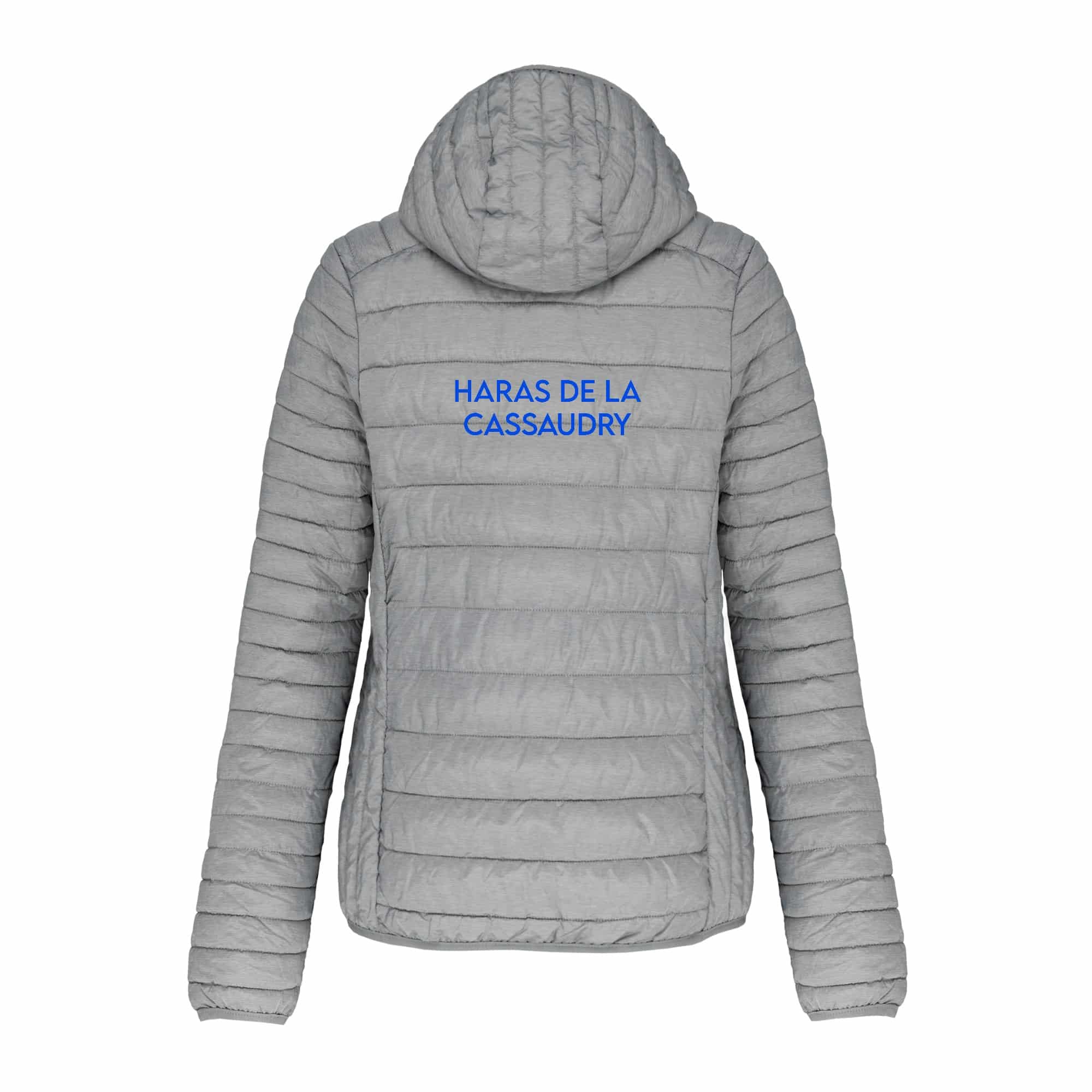 DOUDOUNE AVEC MANCHES ET CAPUCHE (femme) - HARAS DE LA CASSAUDRY - Gris chiné - K6111 – Image 3