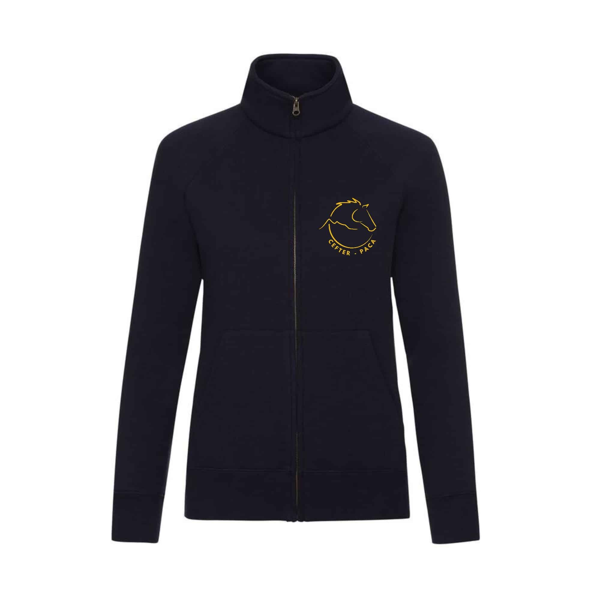 SWEAT ZIPPE SANS CAPUCHE (femme) - CEFTER-PACA - Navy - SC366