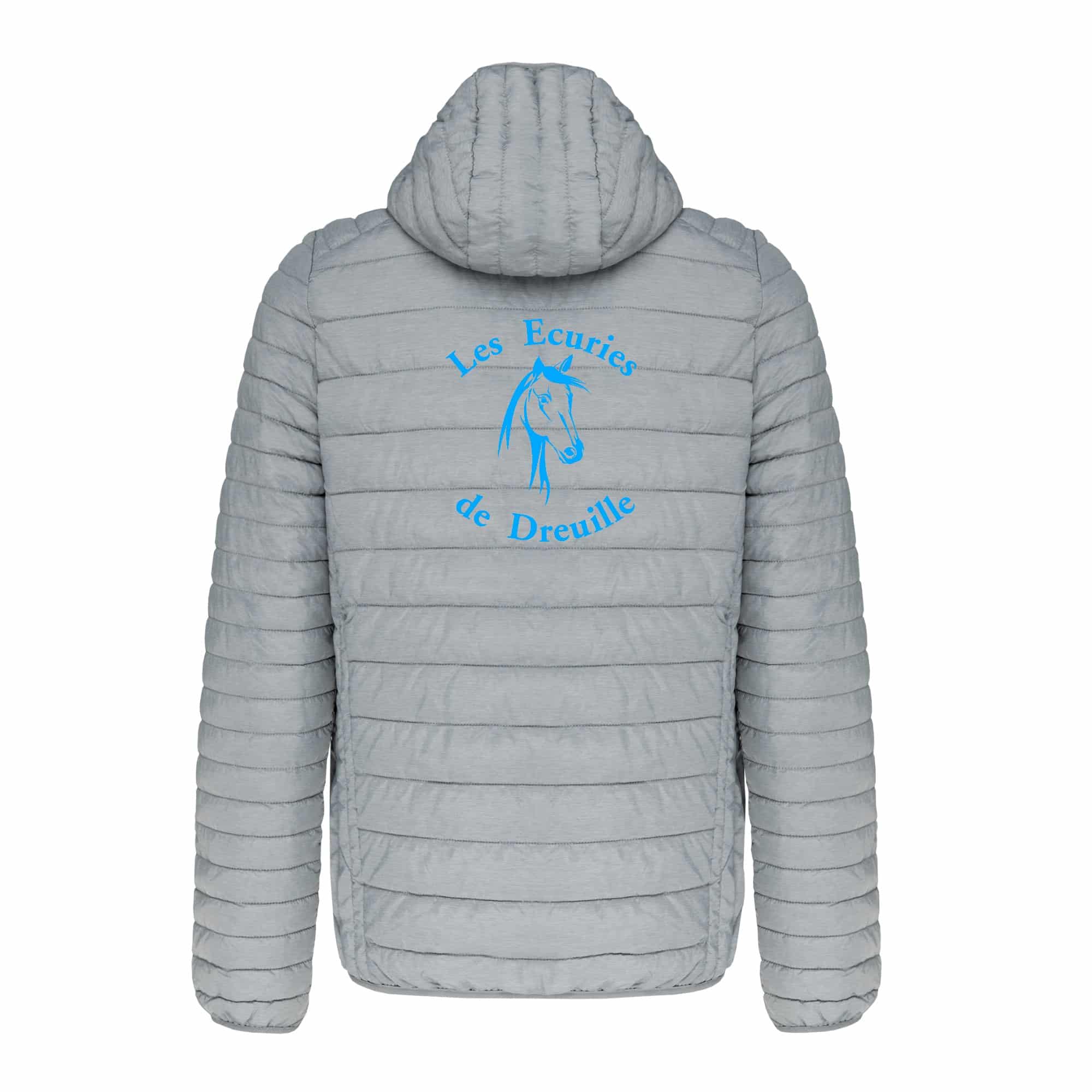 DOUDOUNE AVEC MANCHES ET CAPUCHE (homme) - Les écuries de Dreuille - Gris chiné - K6110 – Image 3