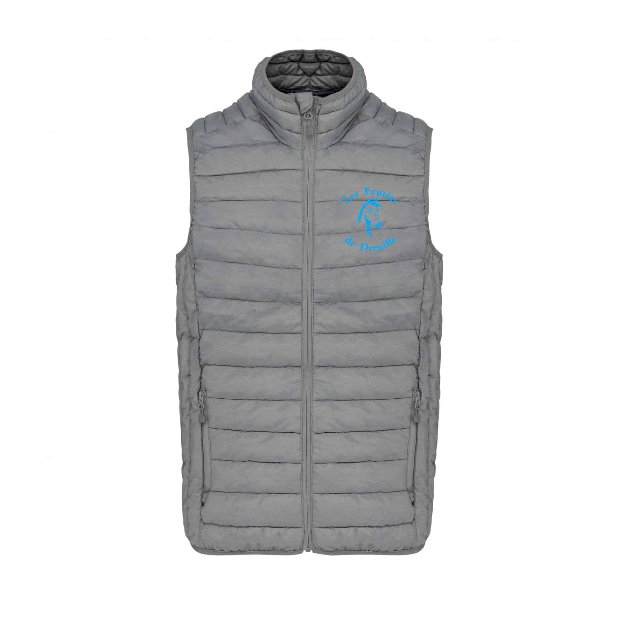 DOUDOUNE SANS MANCHES (homme) - Les écuries de Dreuille - Gris chiné - K6113