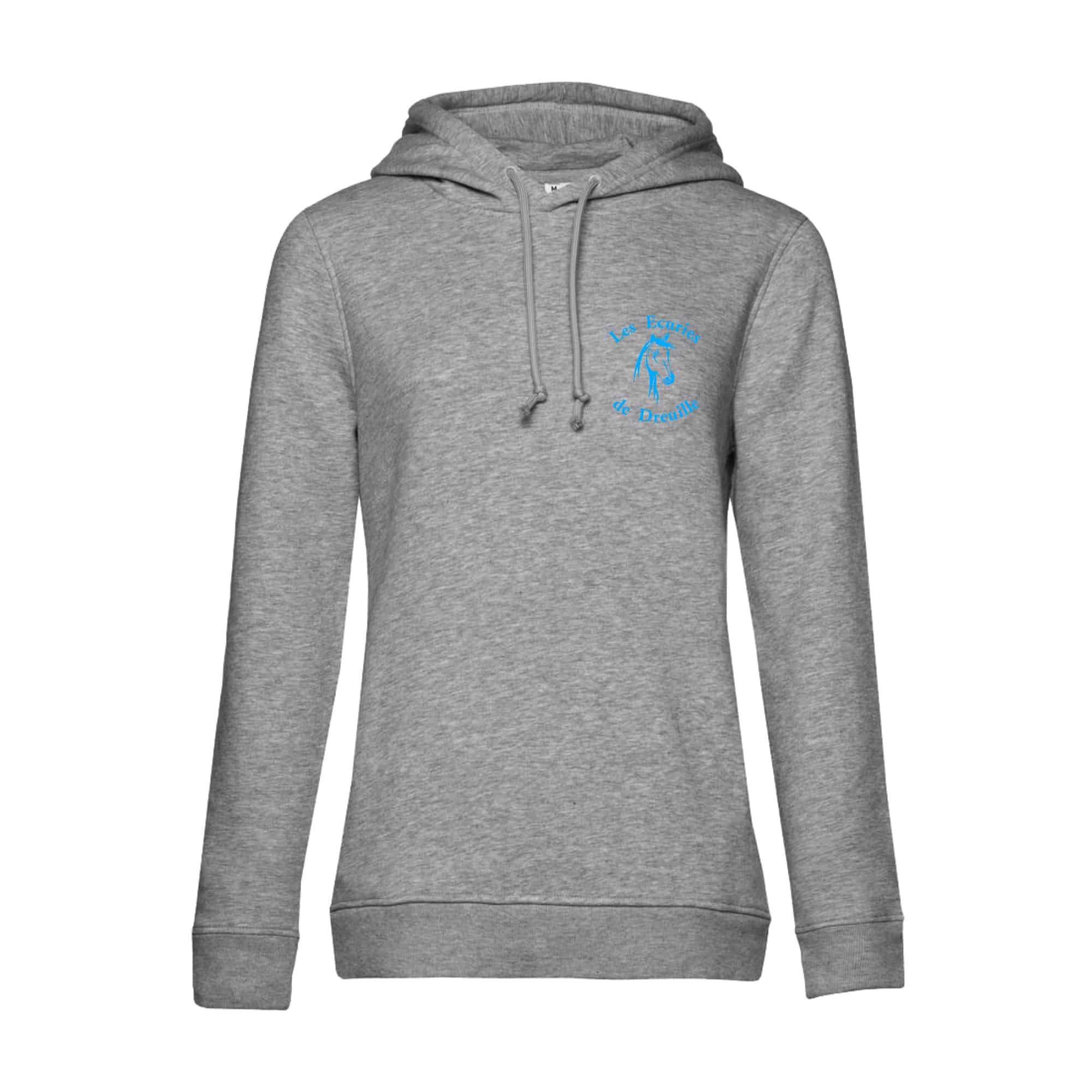 SWEAT A CAPUCHE (femme) – Les écuries de Dreuille - Gris chiné - BCW34B