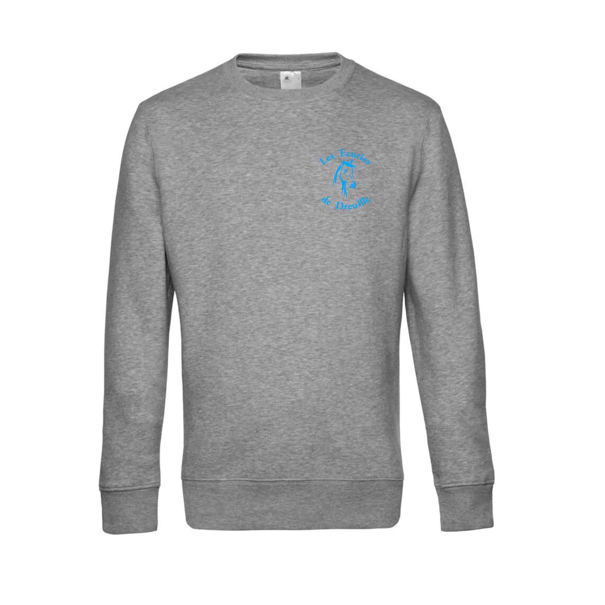 SWEAT COL ROND (enfant) - Les écuries de Dreuille - Gris chiné - ID332K