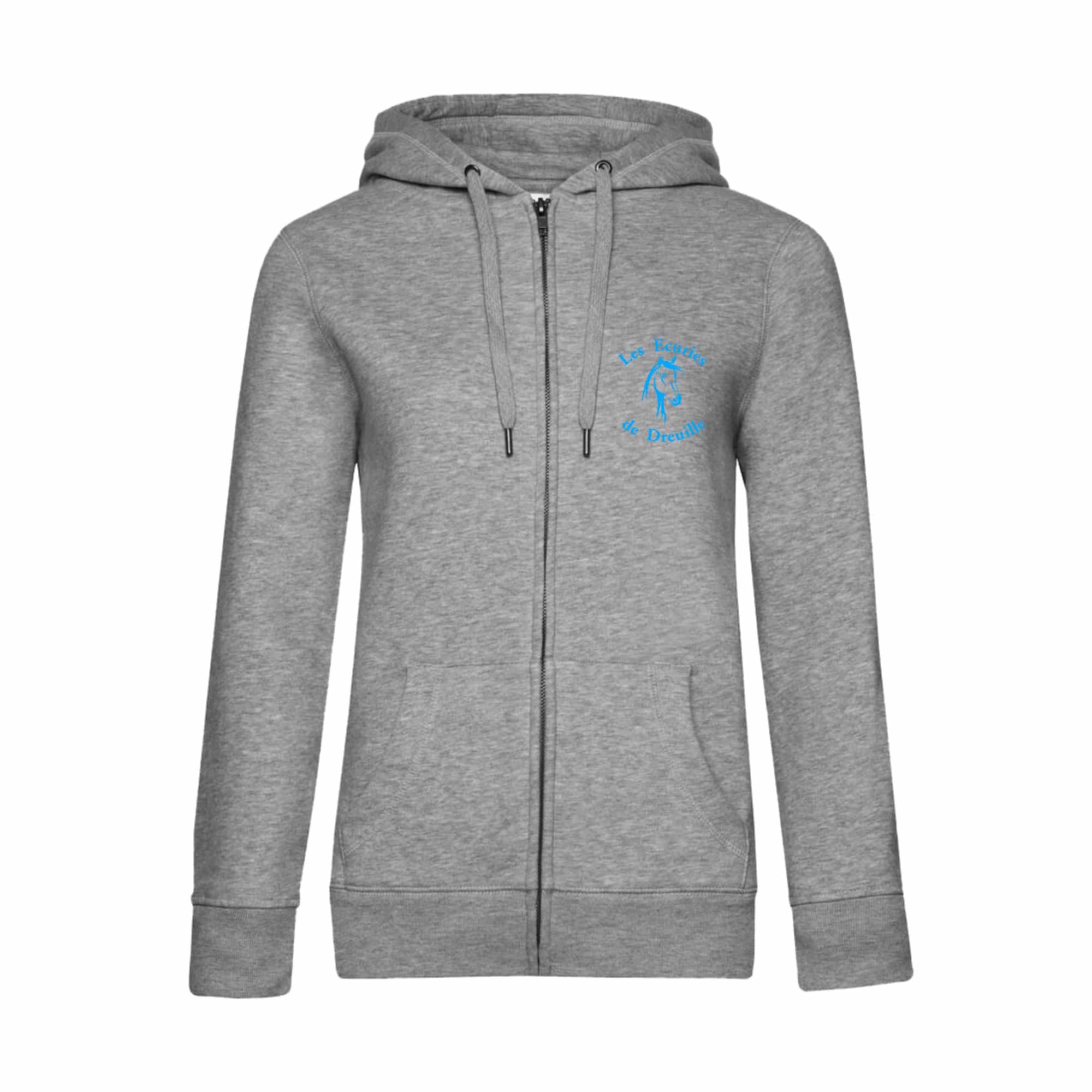 SWEAT ZIPPÉ (femme) - Les écuries de Dreuille - Gris chiné - BCW03Q