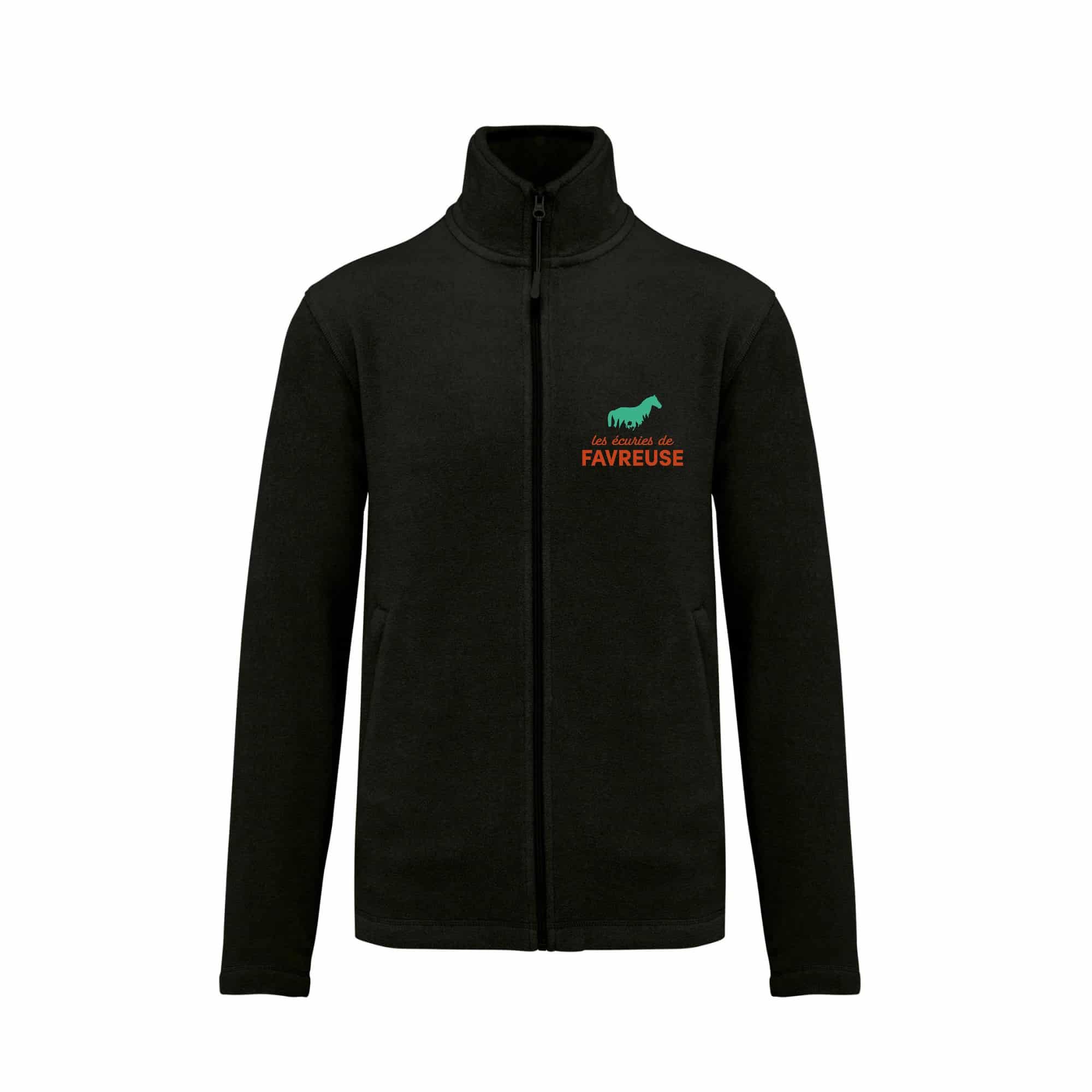 Veste micropolaire zippée (enfant) – ECURIES DE FAVREUSE - Noir – K920