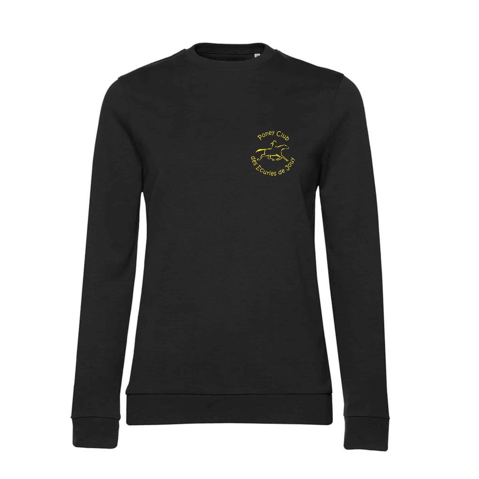 SWEAT COL ROND (femme) - Poney club des écuries de Jouy - Noir - BCW01Q – Image 5