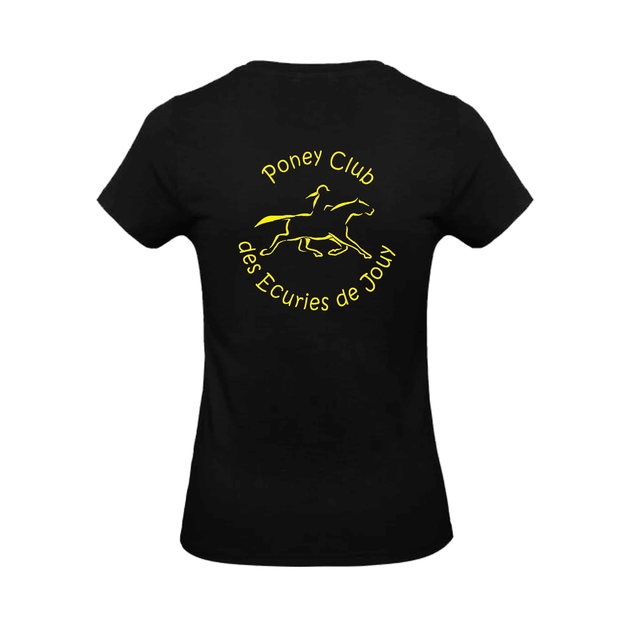 T-SHIRT (femme) - Poney club des écuries de Jouy - Noir - BC04T – Image 4