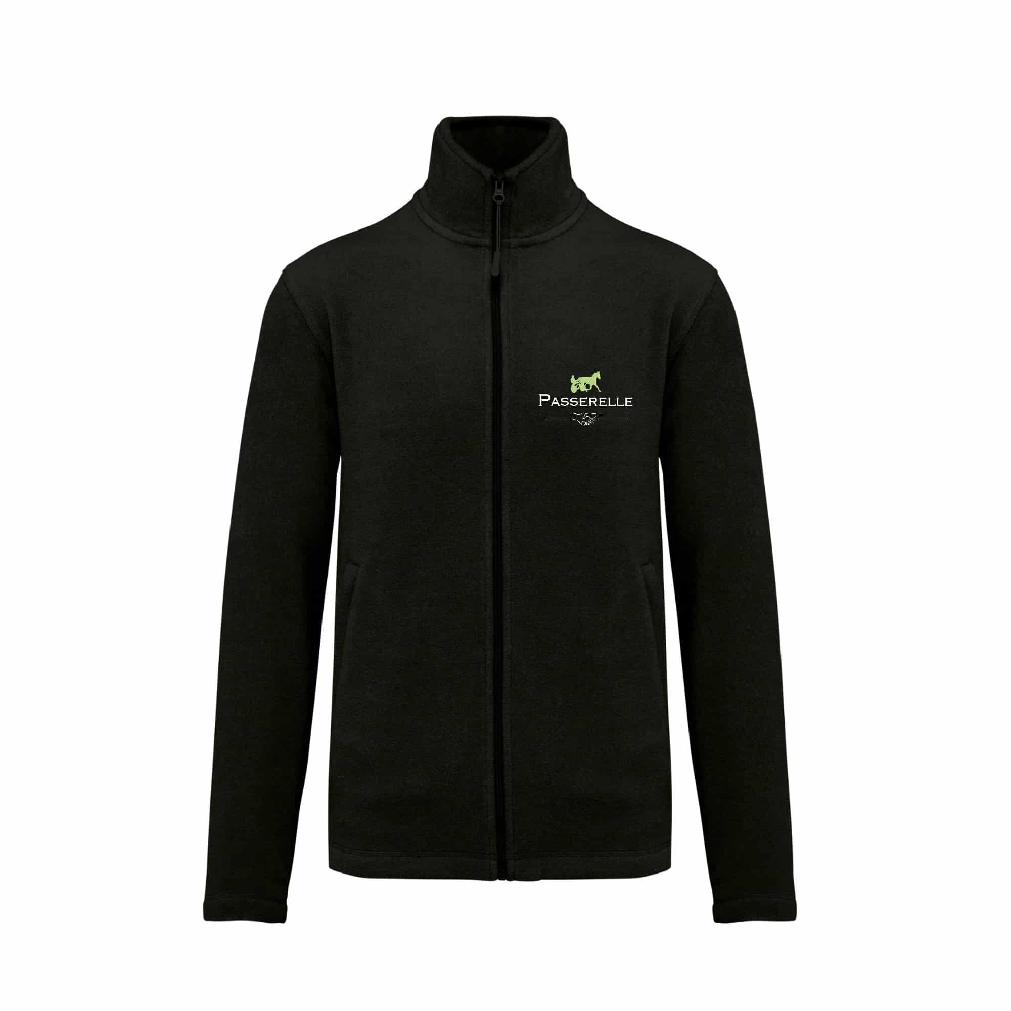 Veste micropolaire zippée (femme) – Association Passerelle - Noir – K907