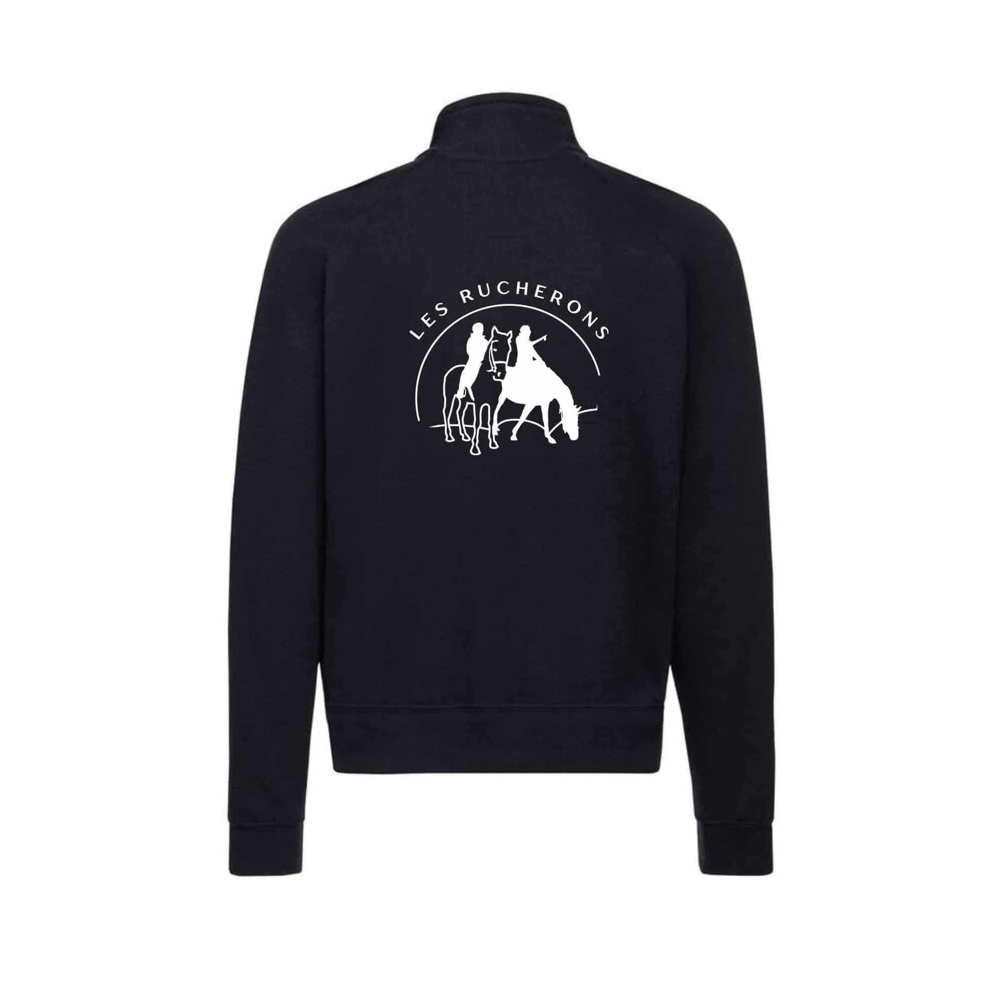 SWEAT ZIPPE SANS CAPUCHE (homme) - Les Rucherons - Navy - SC365 – Image 2