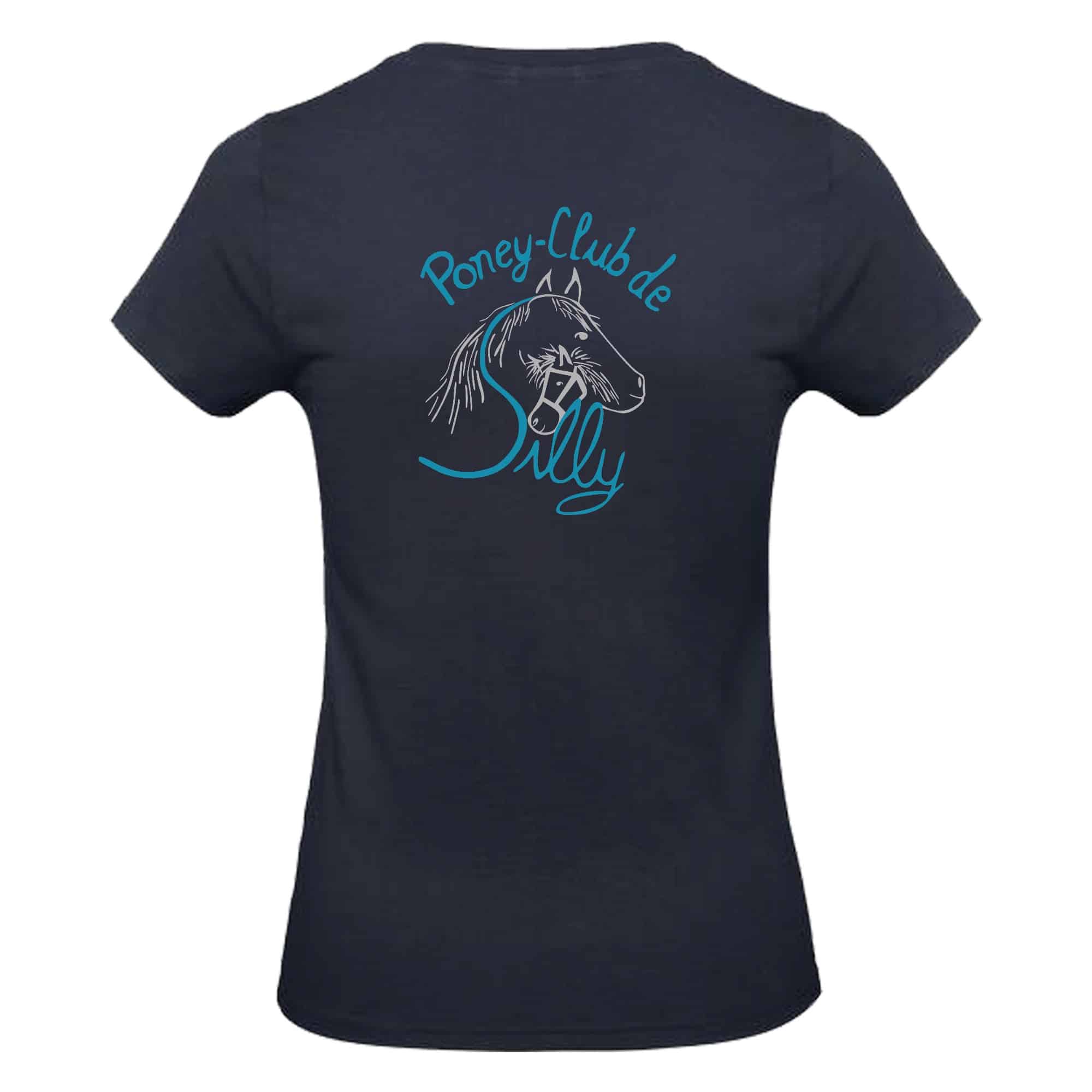T-SHIRT (femme) - Poney Club de Silly - Navy - BC04T – Image 3