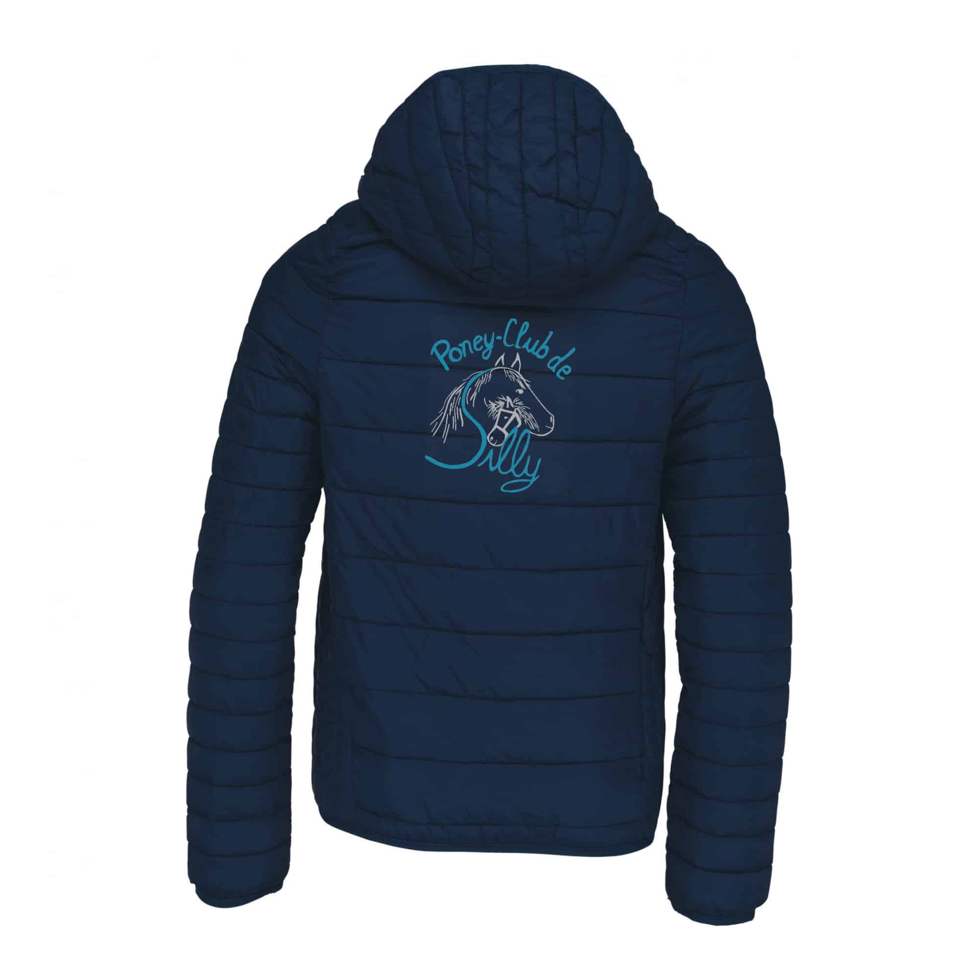 DOUDOUNE AVEC MANCHES ET CAPUCHE (enfant) - Poney Club de Silly - Navy - K6112 – Image 3