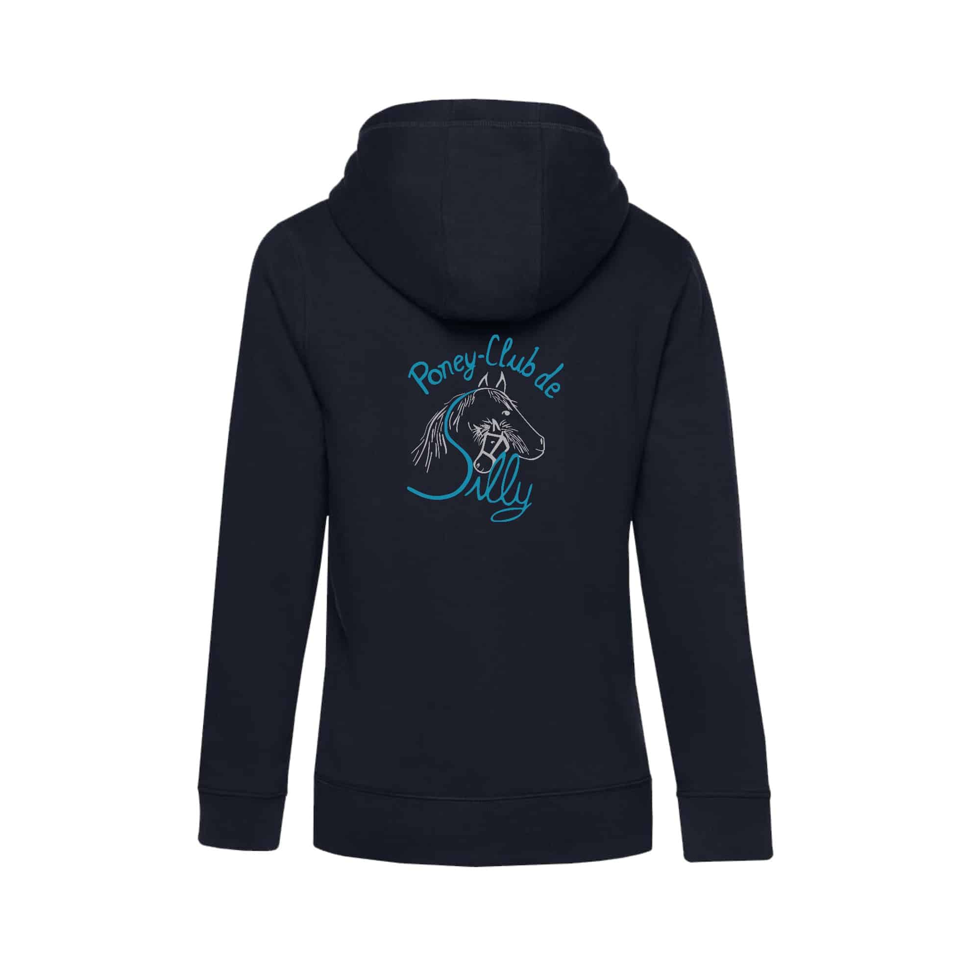 SWEAT ZIPPÉ (femme) - Poney Club de Silly - Navy - BCW03Q – Image 3