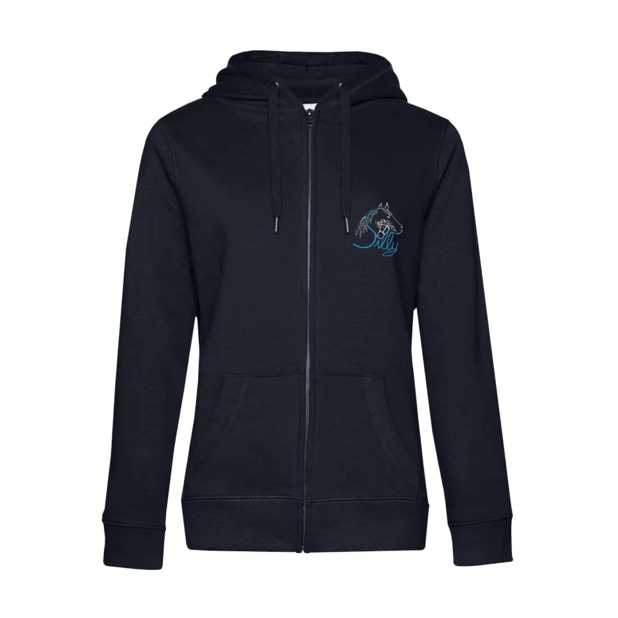 SWEAT ZIPPÉ (femme) - Poney Club de Silly - Navy - BCW03Q