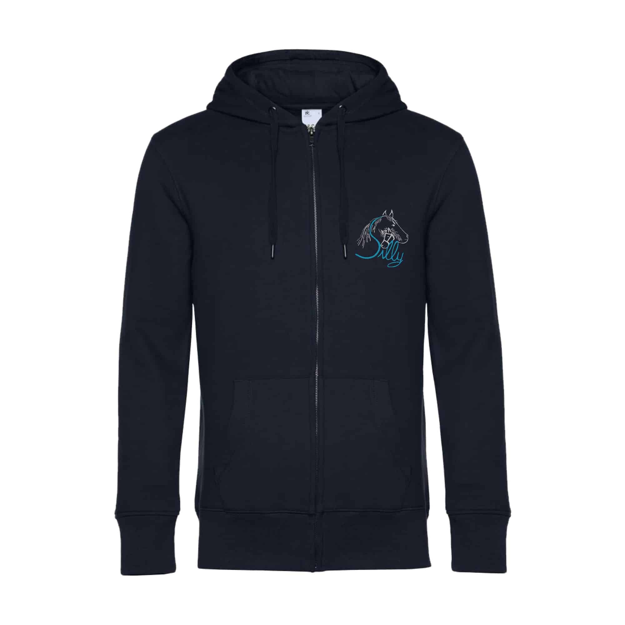 SWEAT ZIPPÉ (Homme) - Poney Club de Silly - Navy - BCU03K
