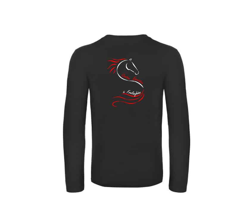 T-SHIRT Longue (homme) - centre equestre de frelinghien – Noir - BC07T – Image 2